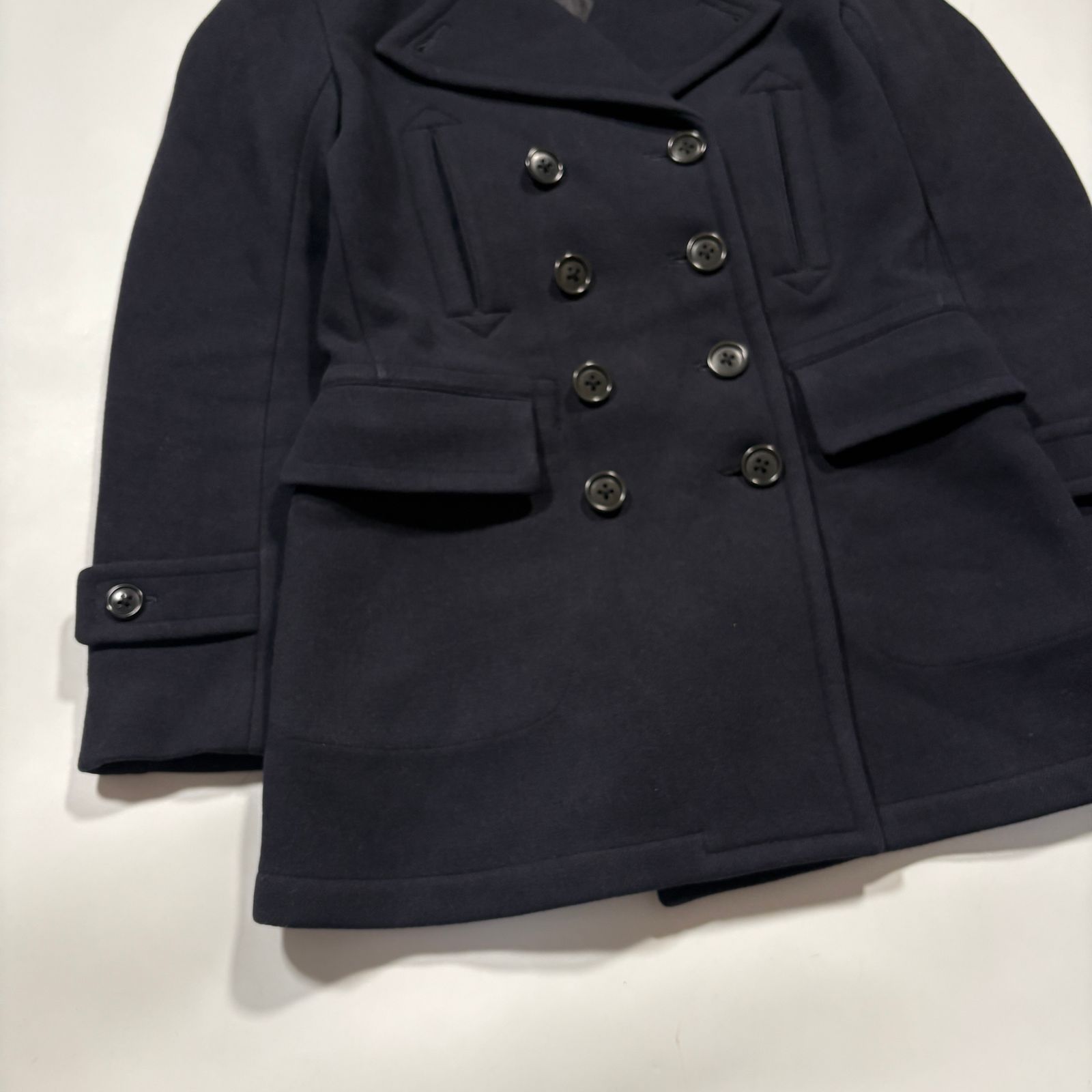 美品 SCYE BASICS サイベーシックス メルトンピーコート ウール