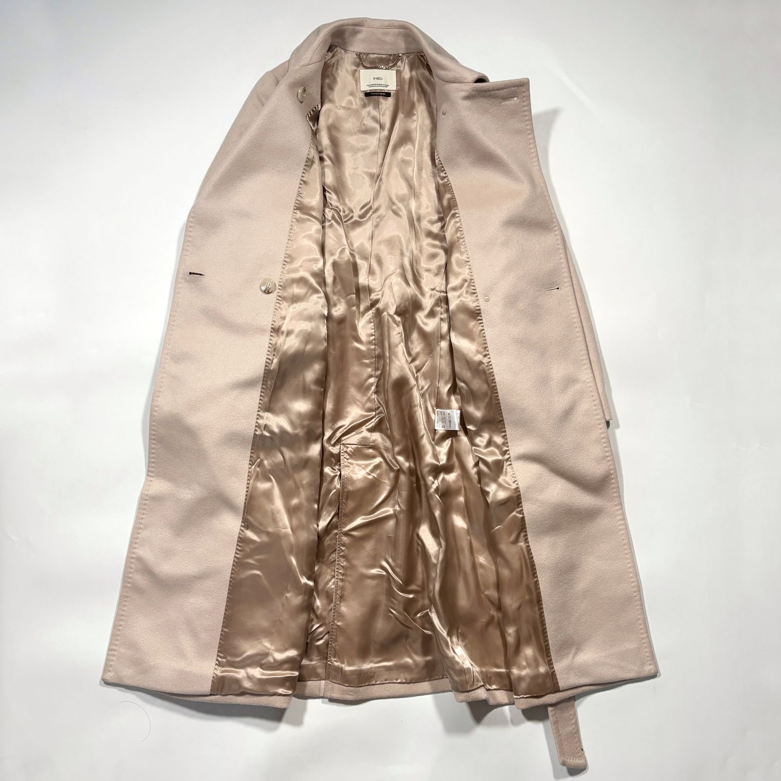 INED イネド カシミヤ 100％ ベルベットコート ロングコート 71