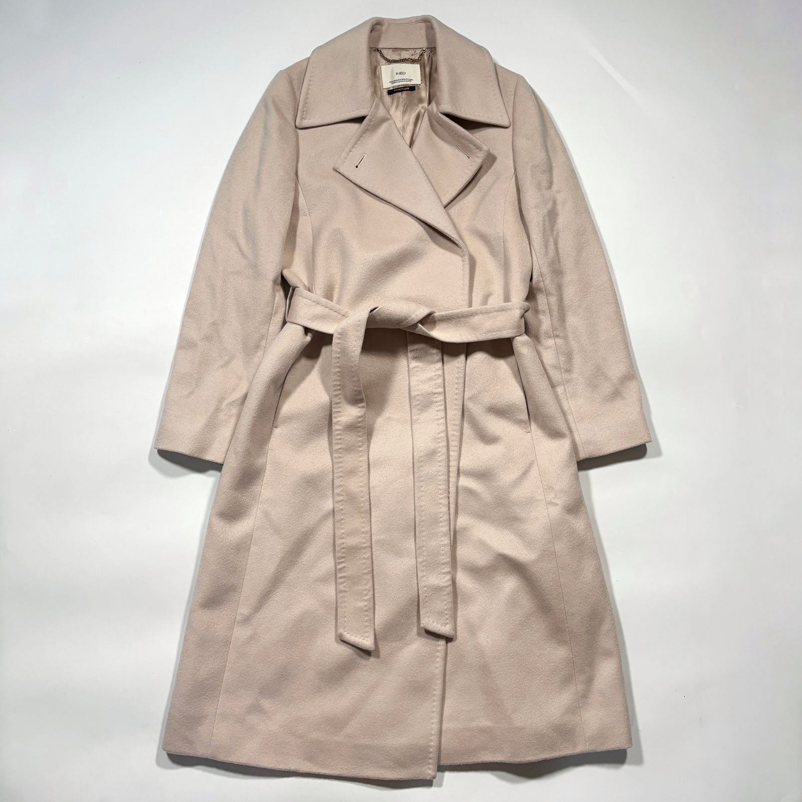 INED イネド カシミヤ 100％ ベルベットコート ロングコート 71