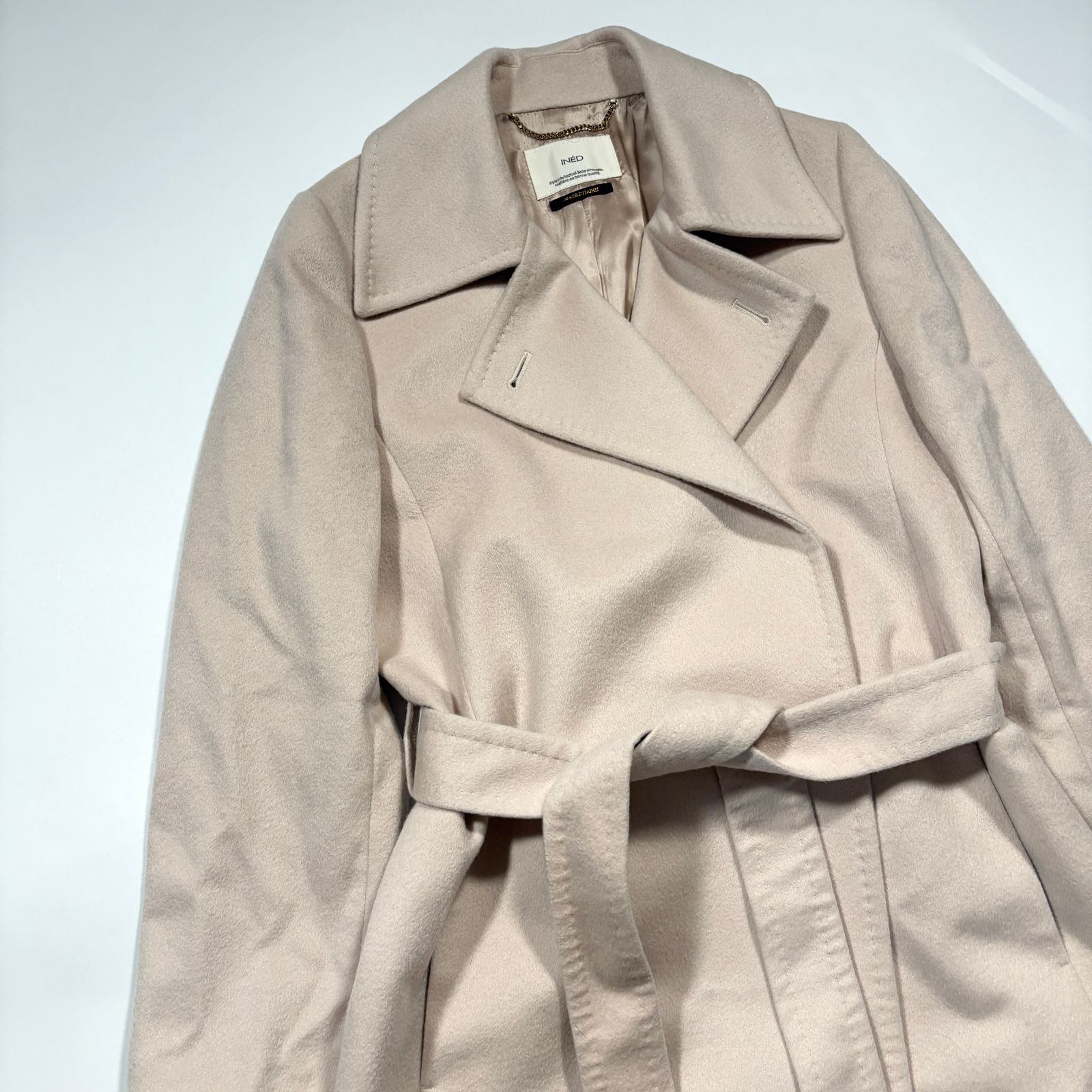 INED イネド カシミヤ 100％ ベルベットコート ロングコート 71