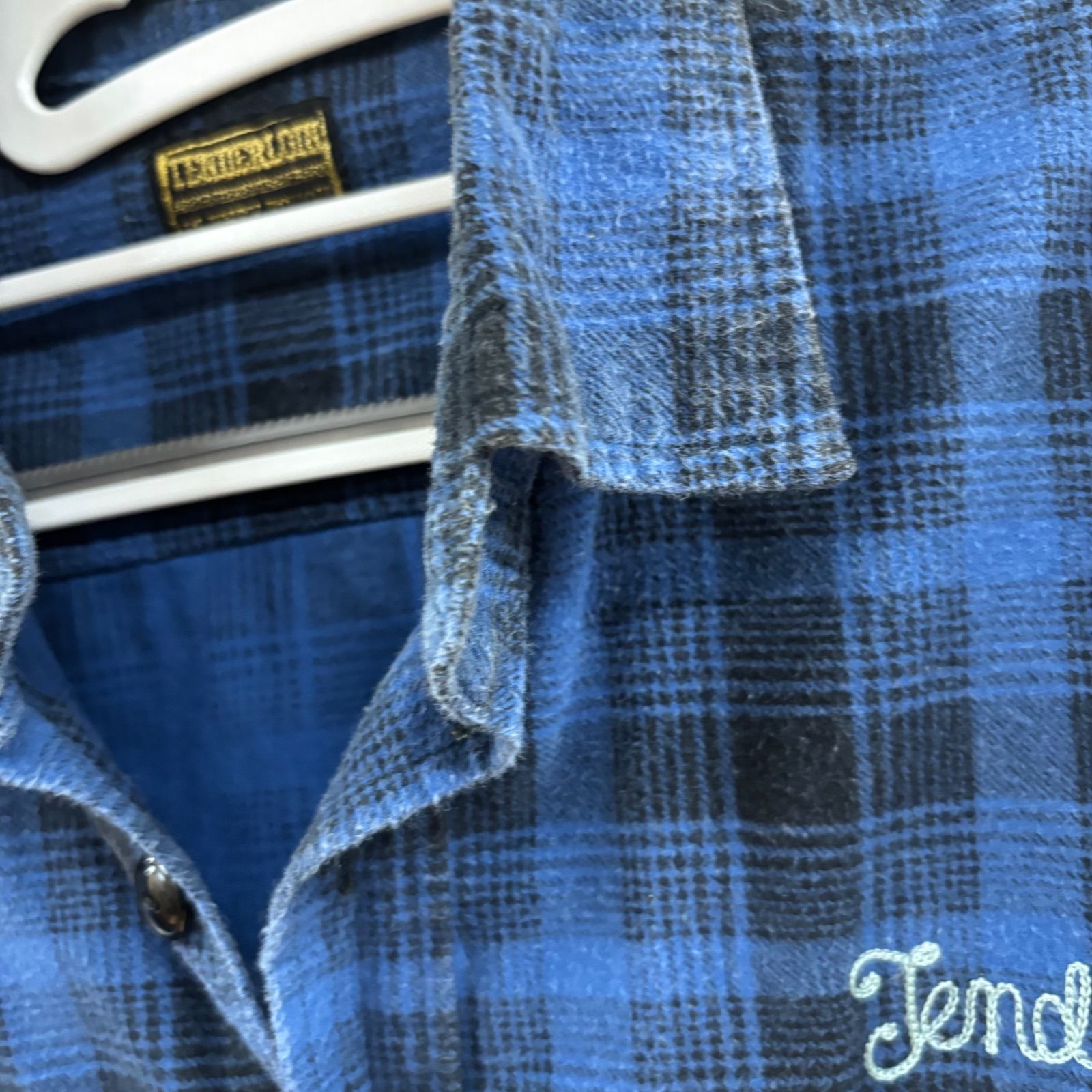 ◎ TENDERLOIN テンダーロイン チェックシャツ 長袖 ネルシャツ ブルー