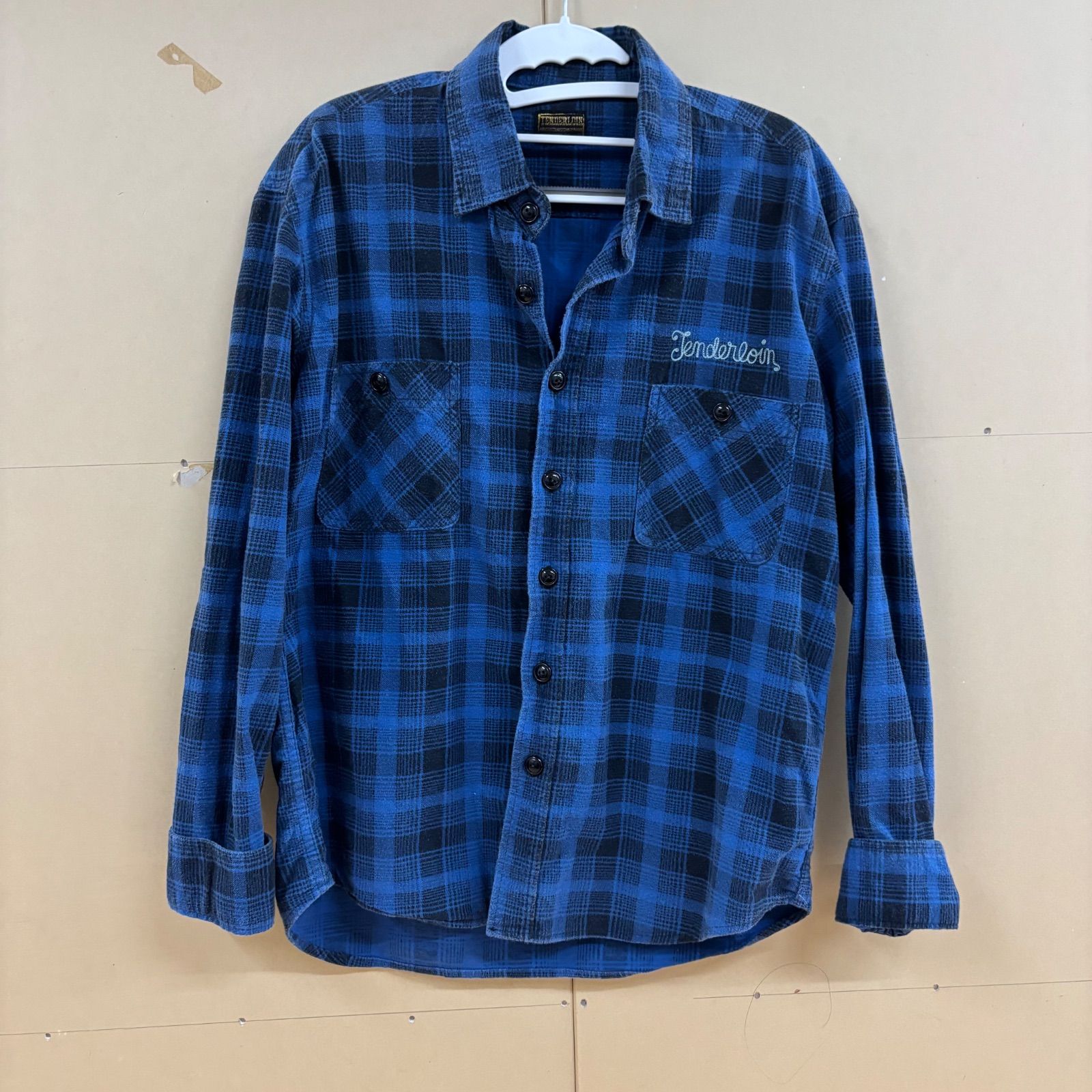 ◎ TENDERLOIN テンダーロイン チェックシャツ 長袖 ネルシャツ ブルー