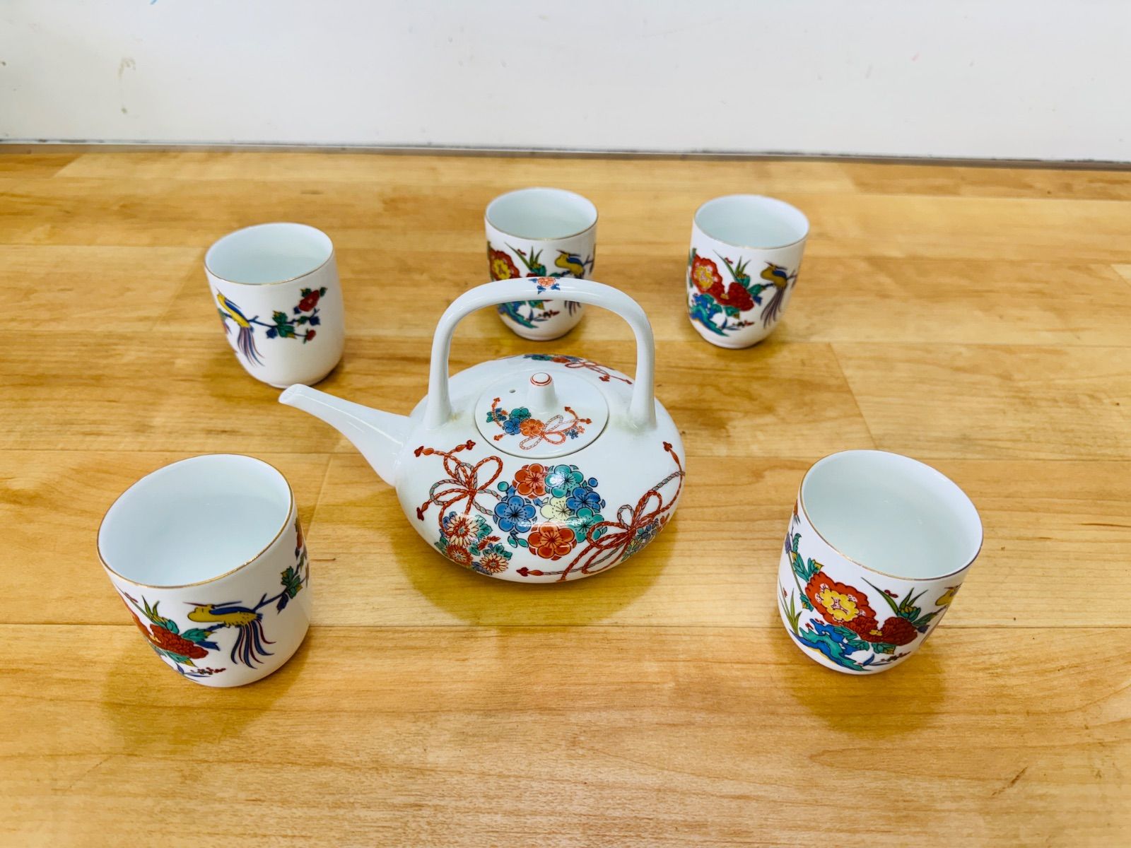 有田焼 哲山 花結び 屠蘇器揃え 屠蘇器 酒器揃え お猪口 徳利 6 cm