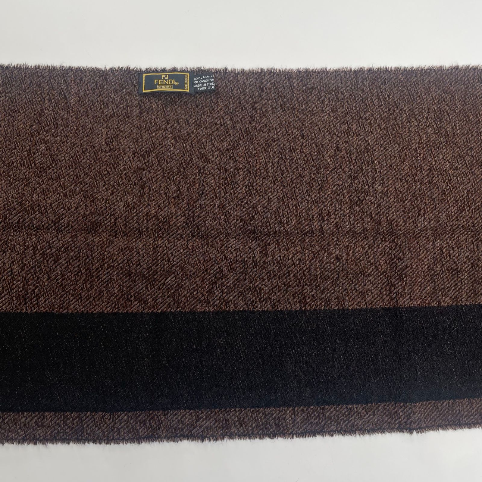 FENDI フェンディ / ロゴジャガードマフラー ブラウン×ブラック MADE