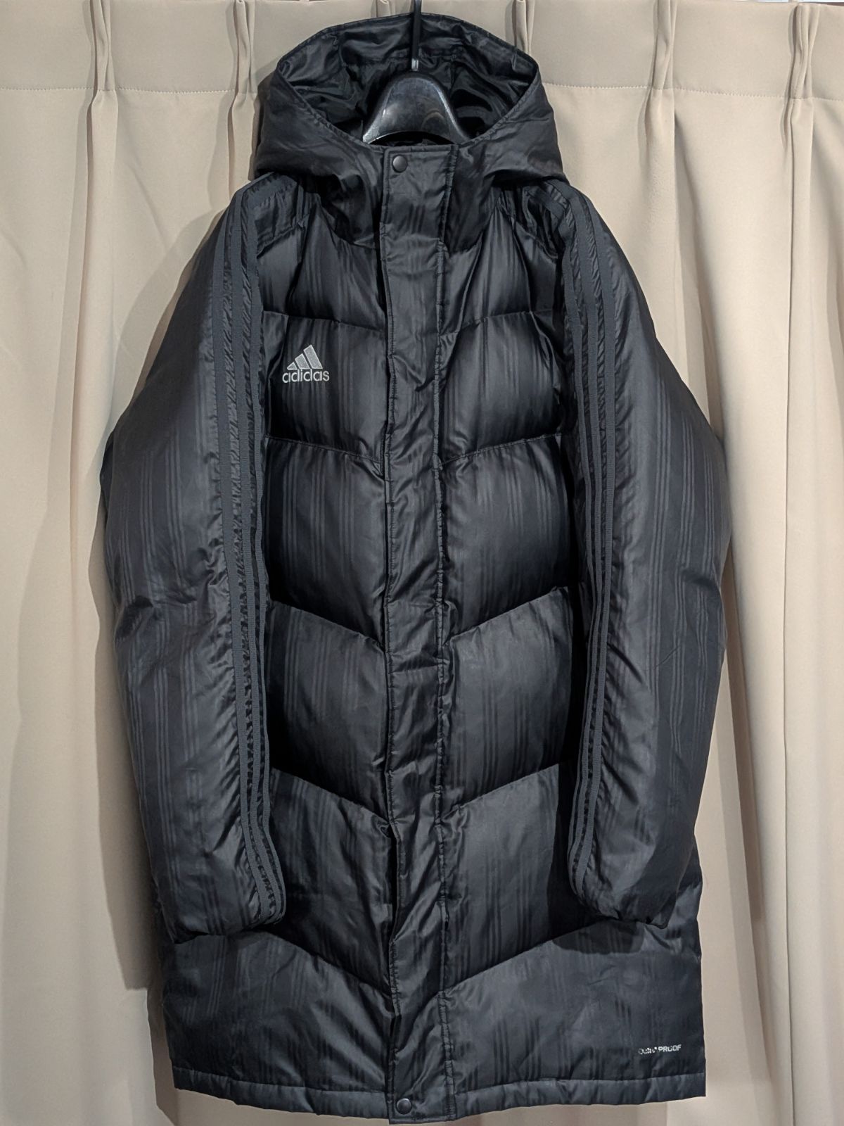 adidas アディダス ダウン ベンチコート 黒 M フードあり