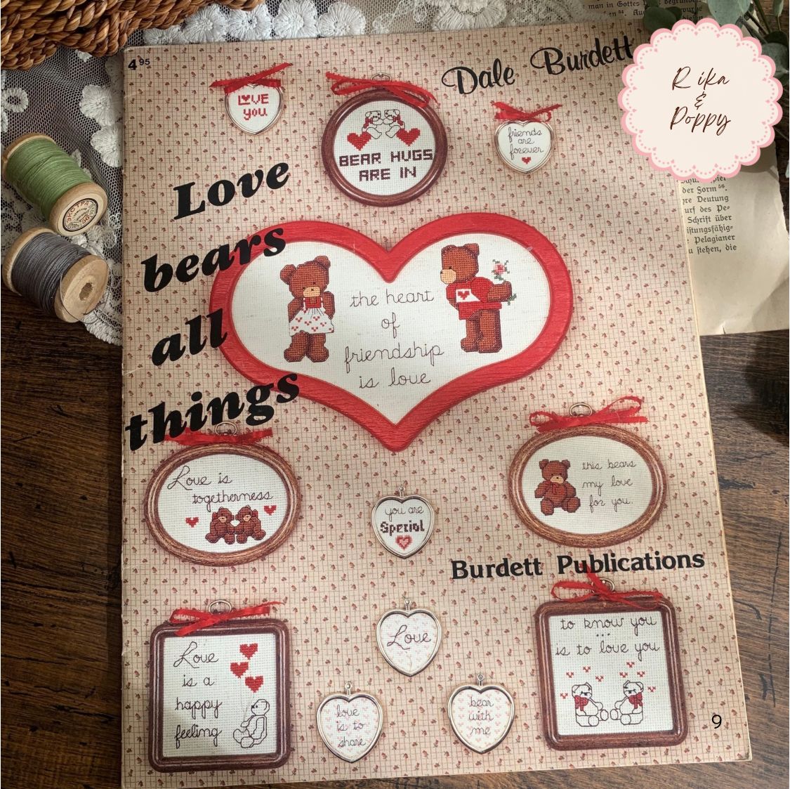 海外 ヴィンテージ 刺繍図案 Love Bears All Things（Dale Burdett