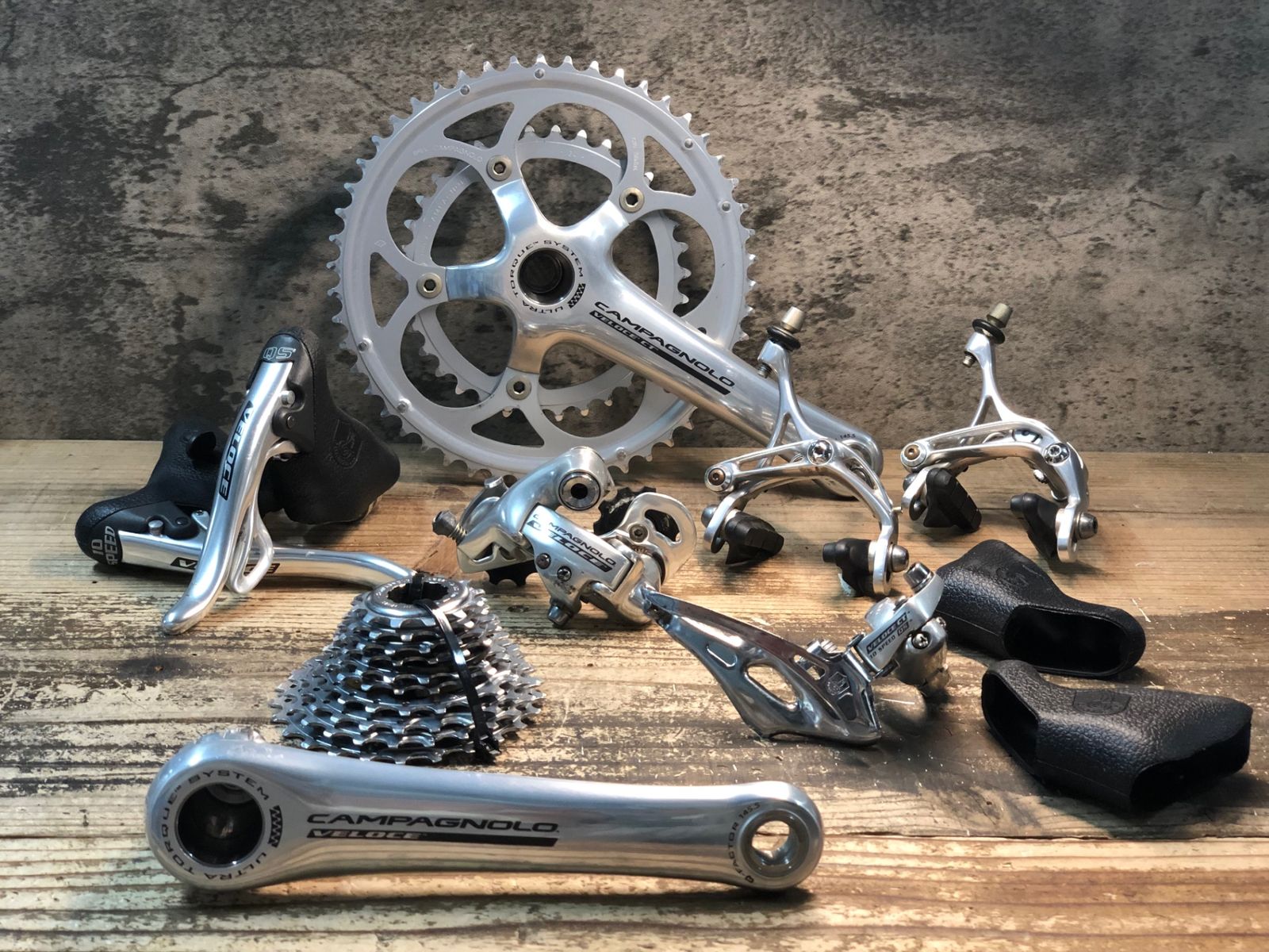 IS 481 カンパニョーロ Campagnolo VELOCE CT 2 x 10 s コンポセット シルバー 170 mm 50 34 T 12 25 ブラケットカバー