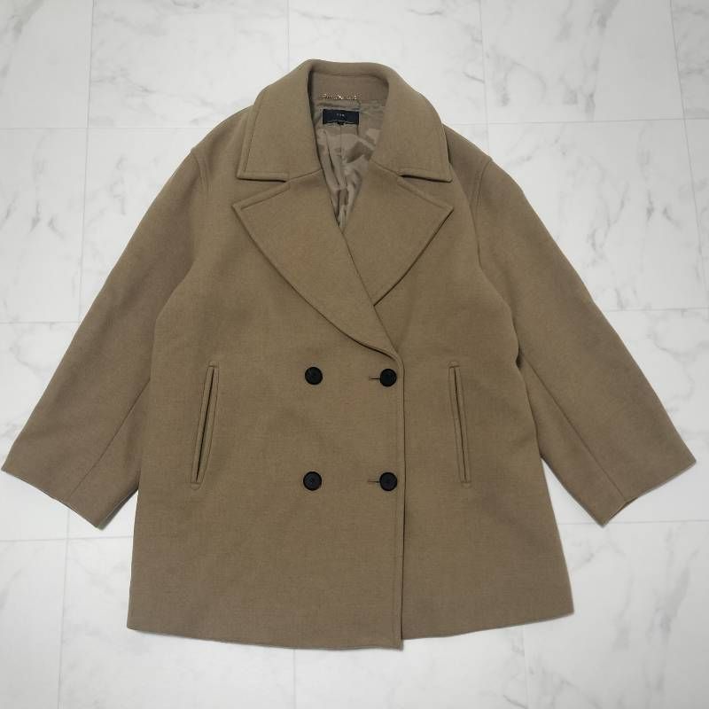 23区 ソフトメルトンPコート ウールコート ベージュ・キャメル系