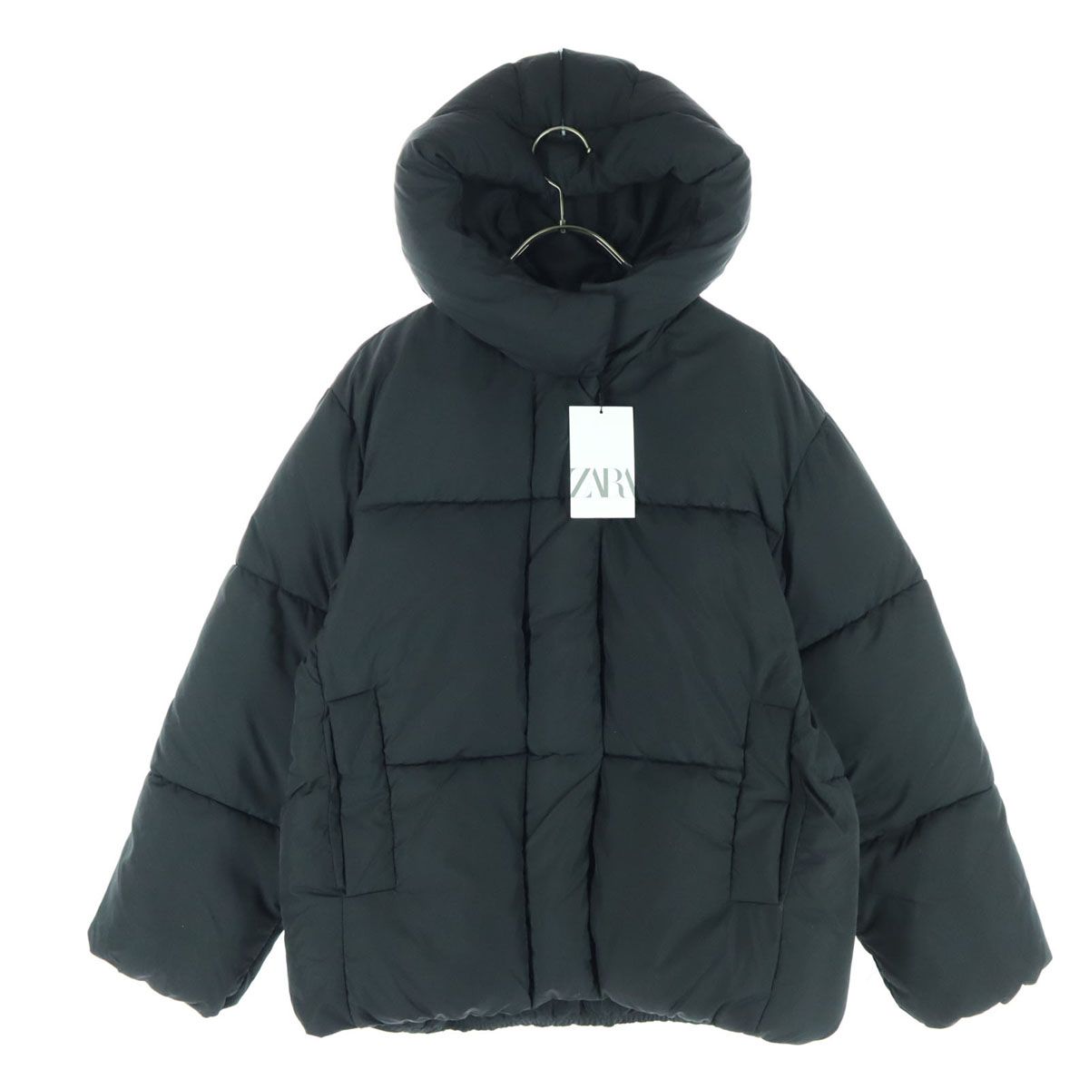 未使用 ZARA ザラ 長袖 ダウンジャケット 13-14 ブラック キッズ 古着 