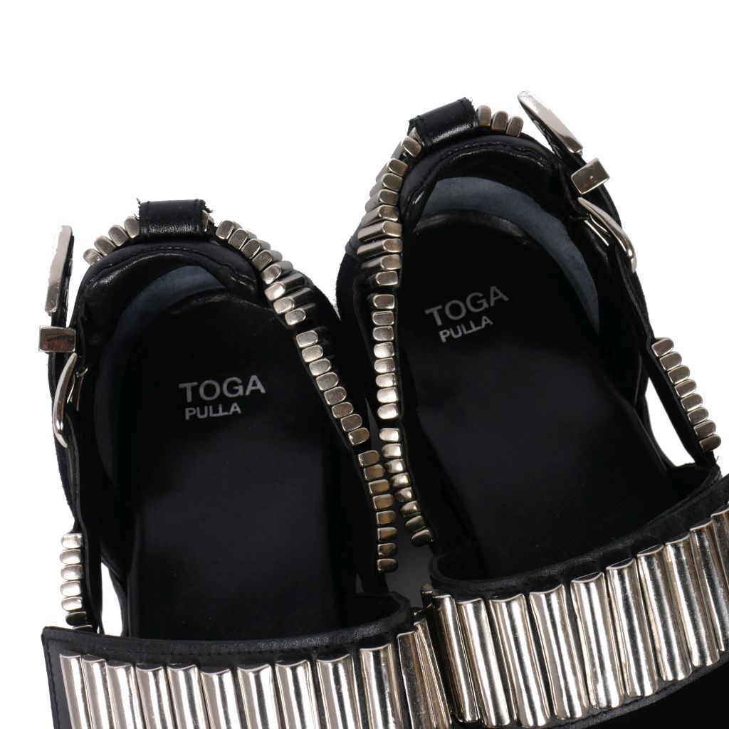 トーガ プルラ TOGA PULLA メタルスニーカー サンダル 36 黒 ブラック