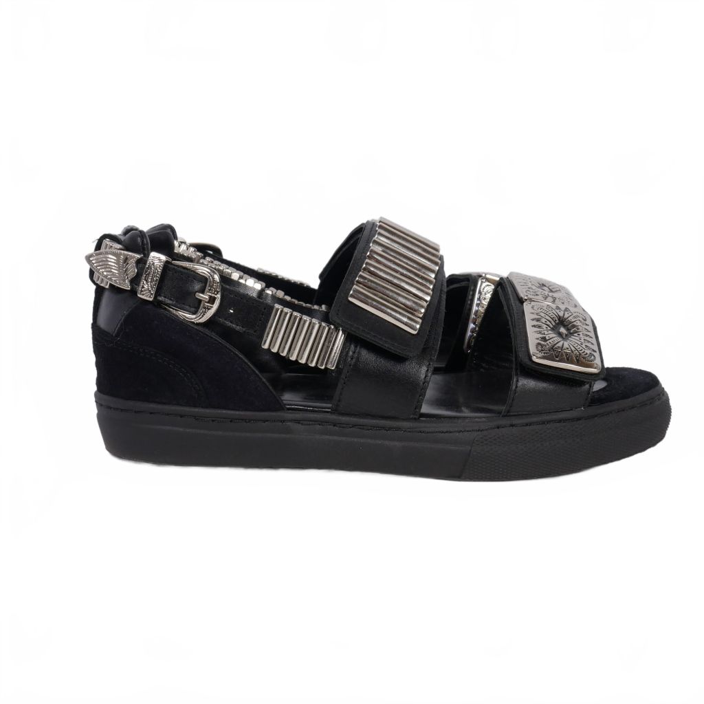 トーガ プルラ TOGA PULLA メタルスニーカー サンダル 36 黒 ブラック