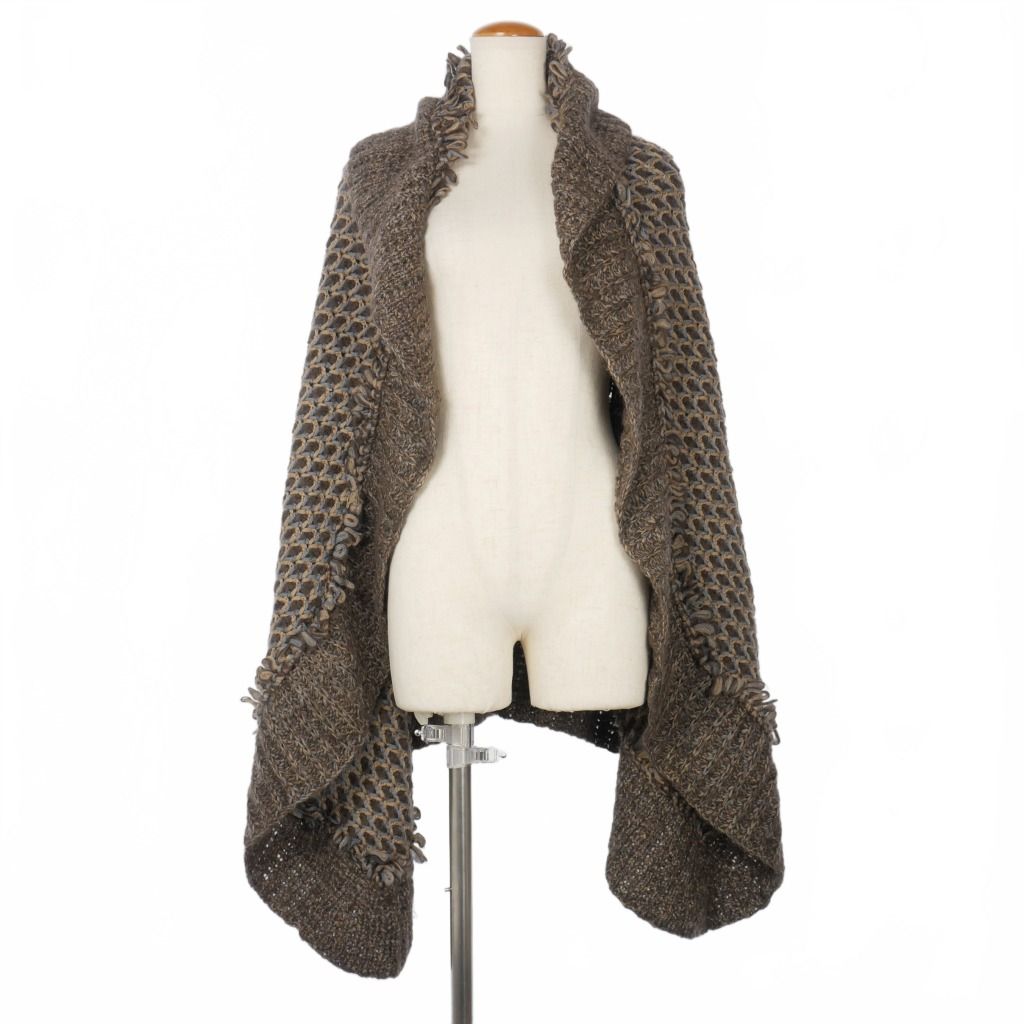 スポーツマックスコード マックスマーラ SPORTMAX CODE ミックス ニット ポンチョ Sサイズ ブラウン 茶