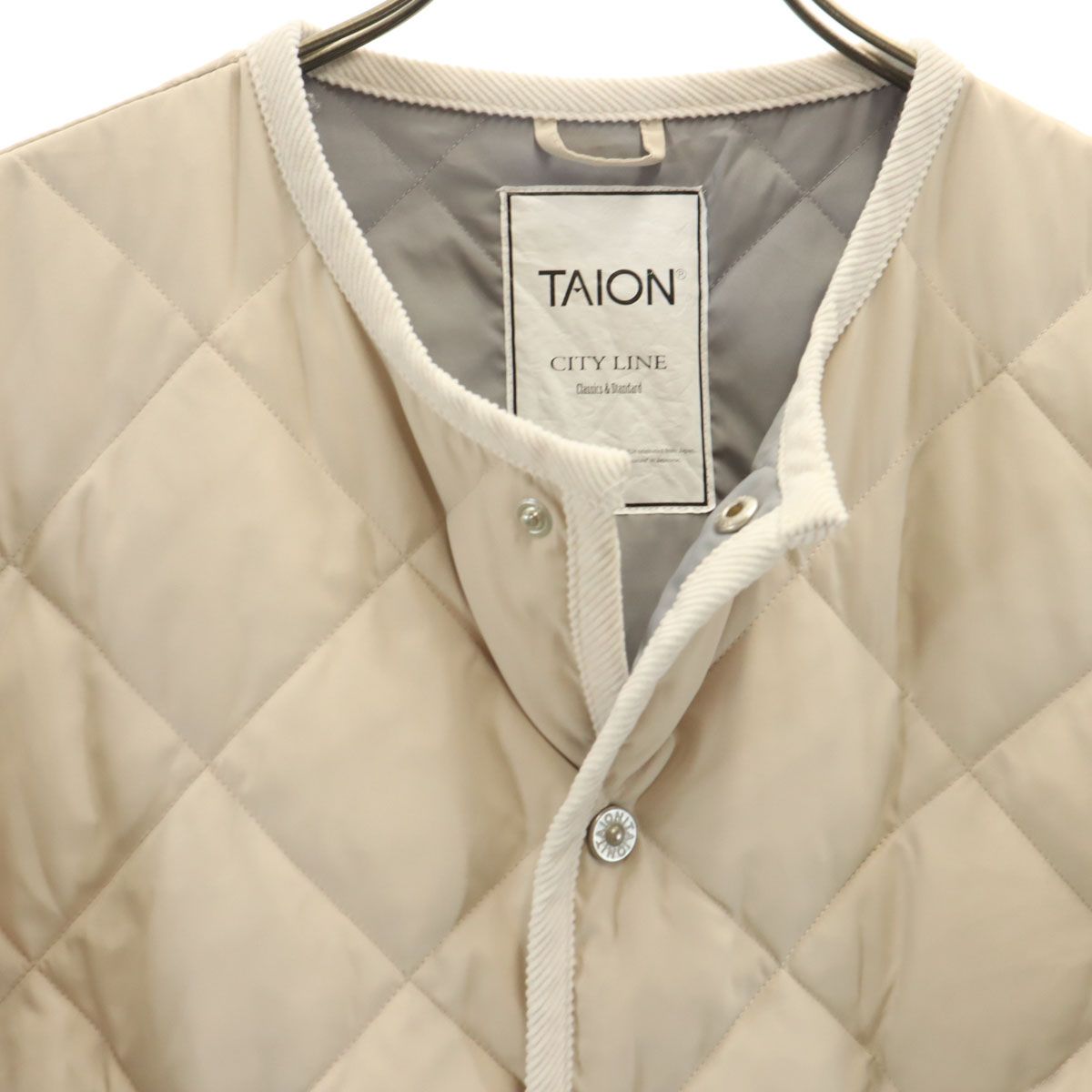 美品 TAION タイオン ダウンコート XS ベージュ系 CITY LINE 