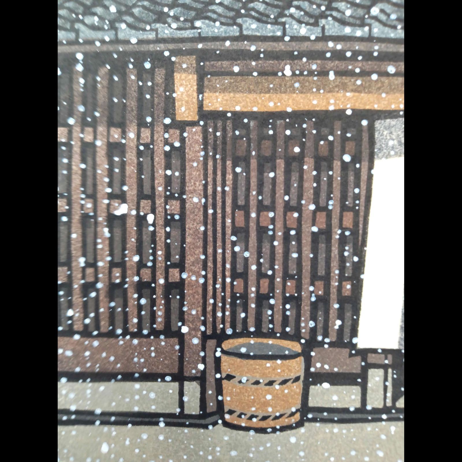 真作]創作版画 西嶋勝之先生木版画「かざはな」サインあり 無限定