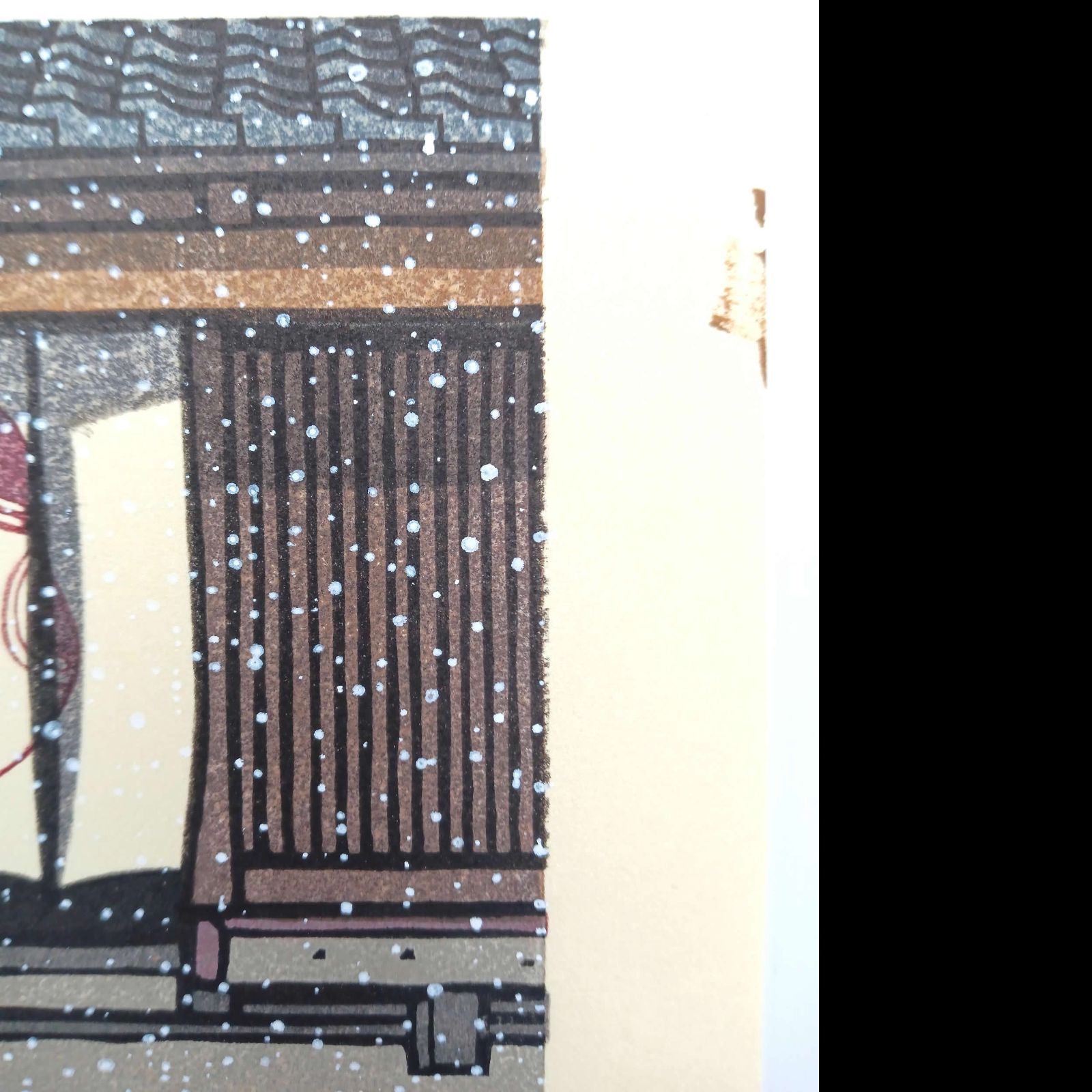 真作]創作版画 西嶋勝之先生木版画「かざはな」サインあり 無限定