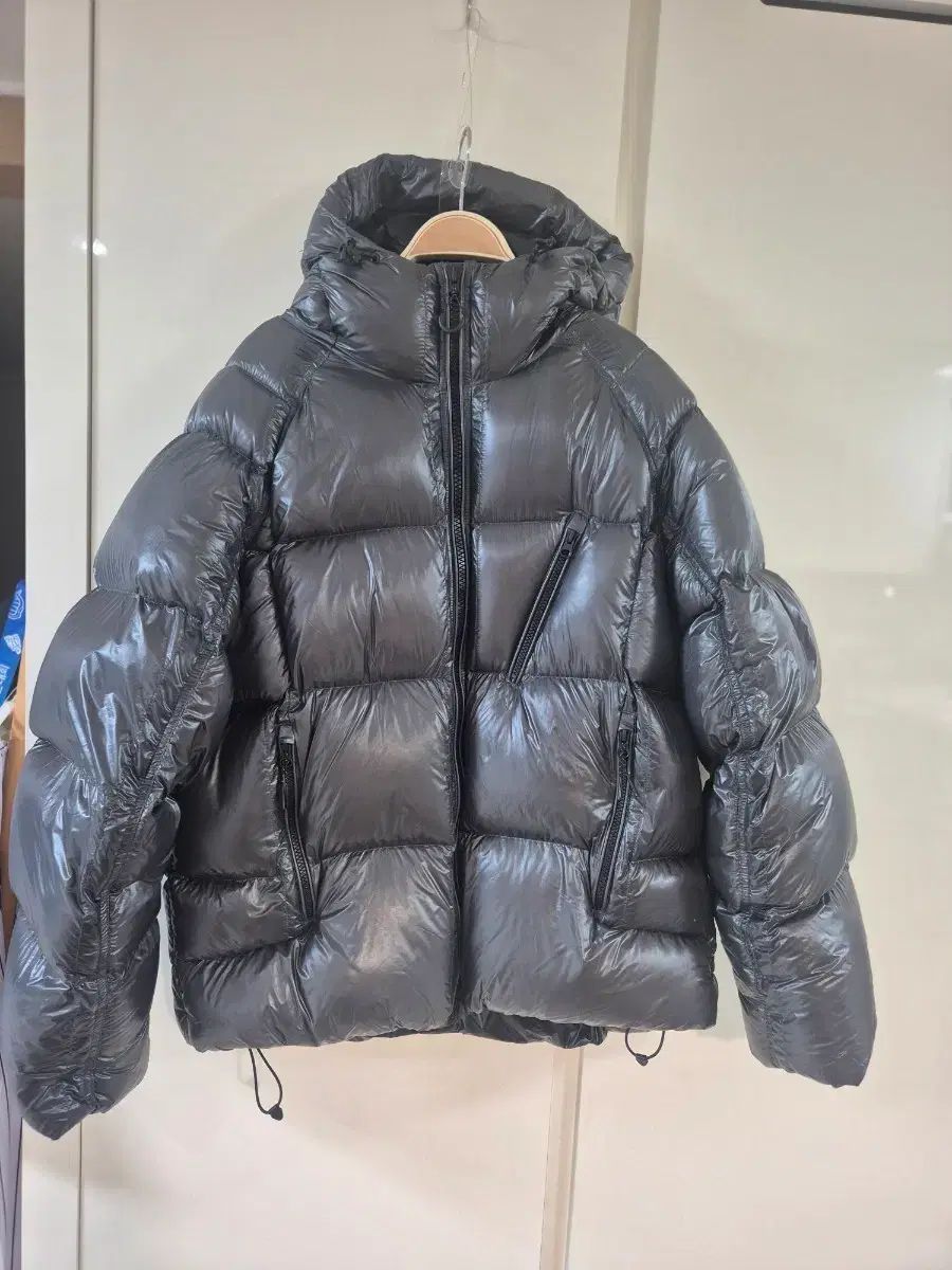 2 XL シティ レジャー シアー リップストップ フーディー ダウン ショート パディング ジャケット グレー