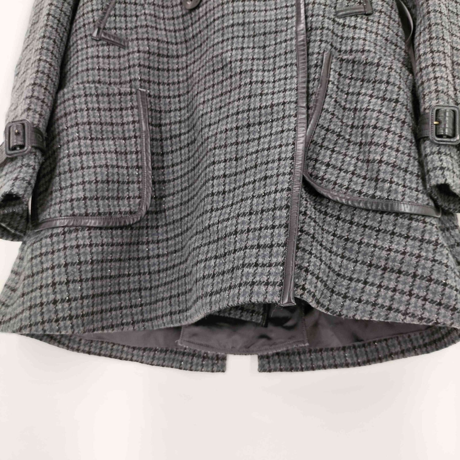 アクアスキュータム AQUASCUTUM レザーパイピング ガンクラブチェック