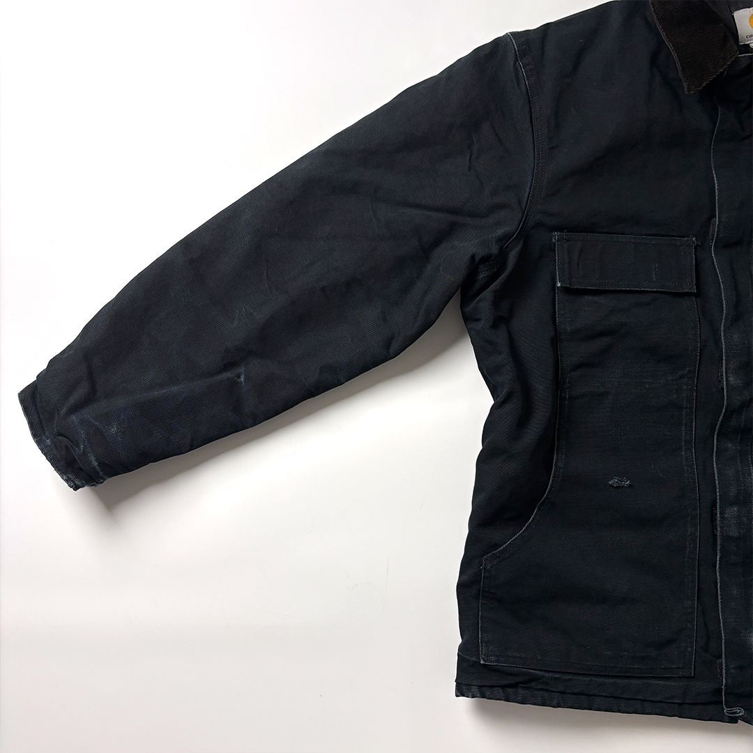 carhartt　トラディショナルコート　襟コーデュロイ　古着　ブラック　90s Carhartt カーハート トラディショナルコート ダックジャケット ワーク