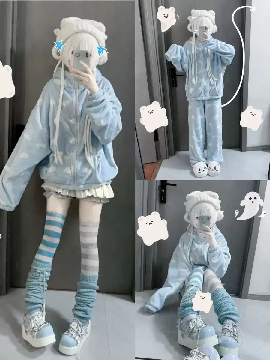 フラワーフランネル WHO フード セット パジャマ