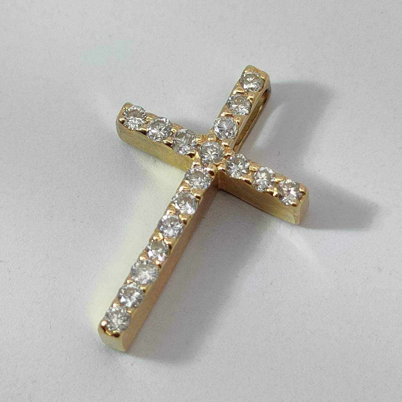 18金 K 18 男女兼用 ダイヤ 十字架クロス ネックレストップ 1 03ｇ D 732