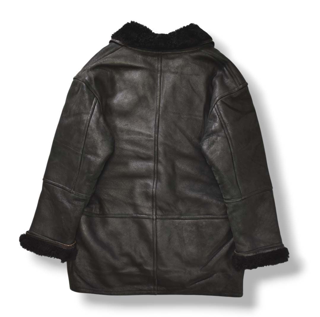 本革】 90s ヴィンテージ unknown ムートン レザー ジャケット 羊毛皮