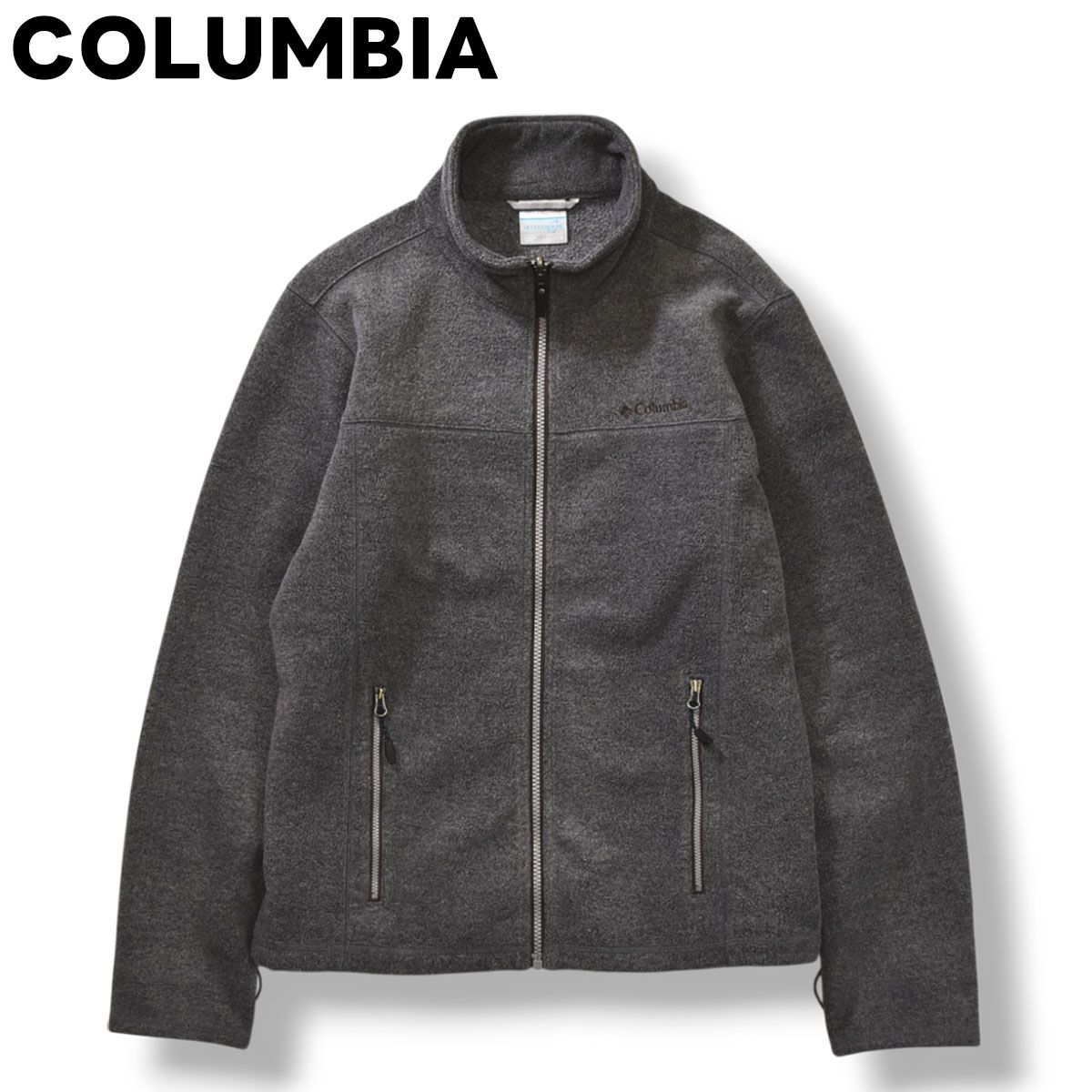 コロンビア COLUMBIA インターチェンジ システム INTERCHANGE SYSTEM フリース ジャケット ジップアップ ジャンパー ロゴ入り S グレー アウトドア カジュアル ウェア メンズ