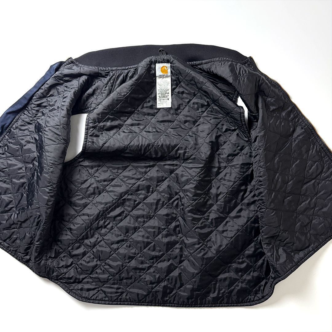 Carhartt カーハート ダックベスト ワークベスト ベスト 2 XL ネイビー 紺 革タグ ヘビーウェイト ダック地 中綿 キルティング インナーベスト ビッグシルエット 90 s USA古着