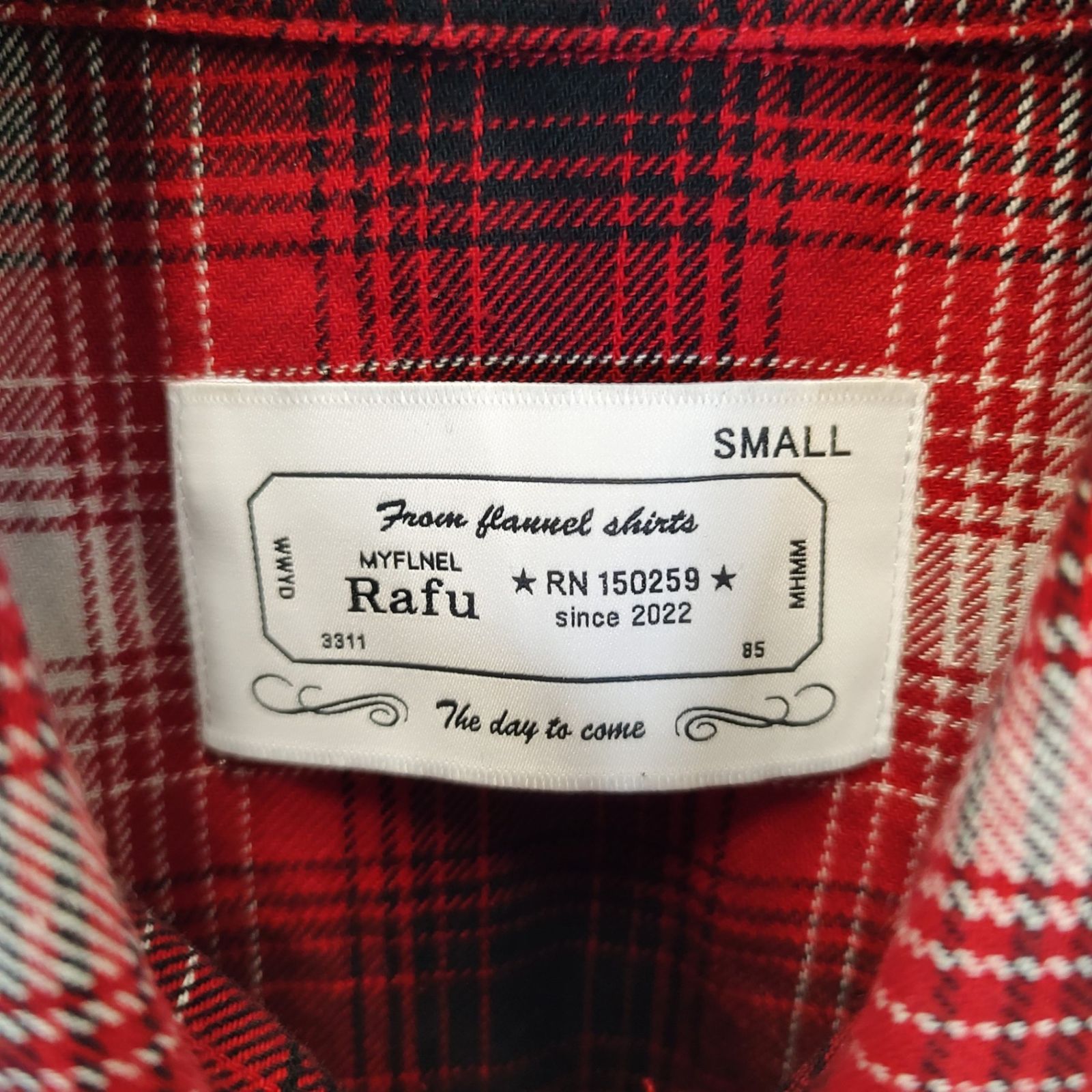 Rafu ラフ STANDARD SHIRT チェック 長袖 シャツ S レッド メンズ