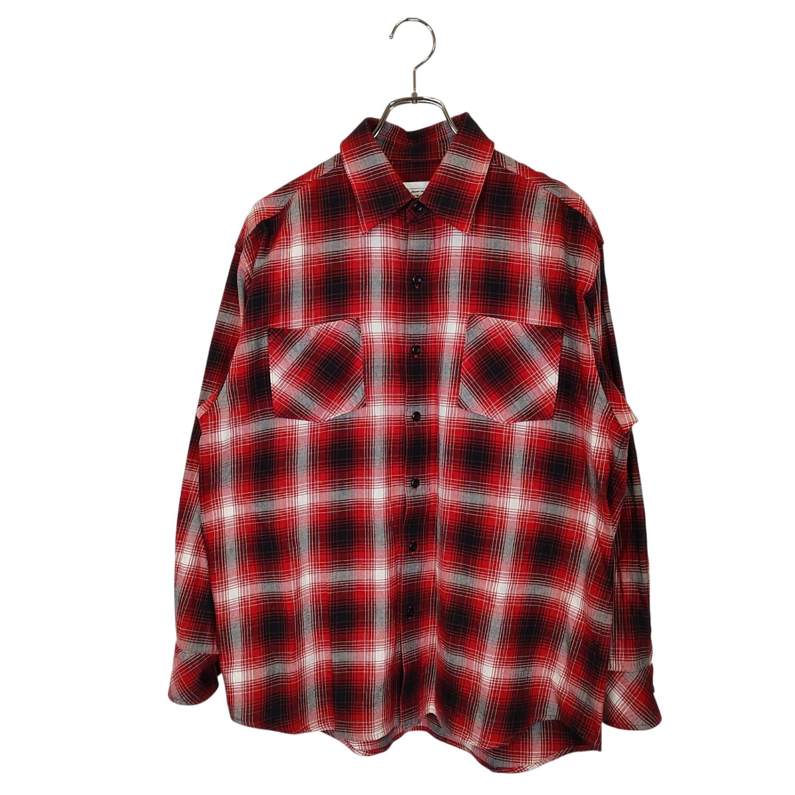 Rafu ラフ STANDARD SHIRT チェック 長袖 シャツ S レッド メンズ