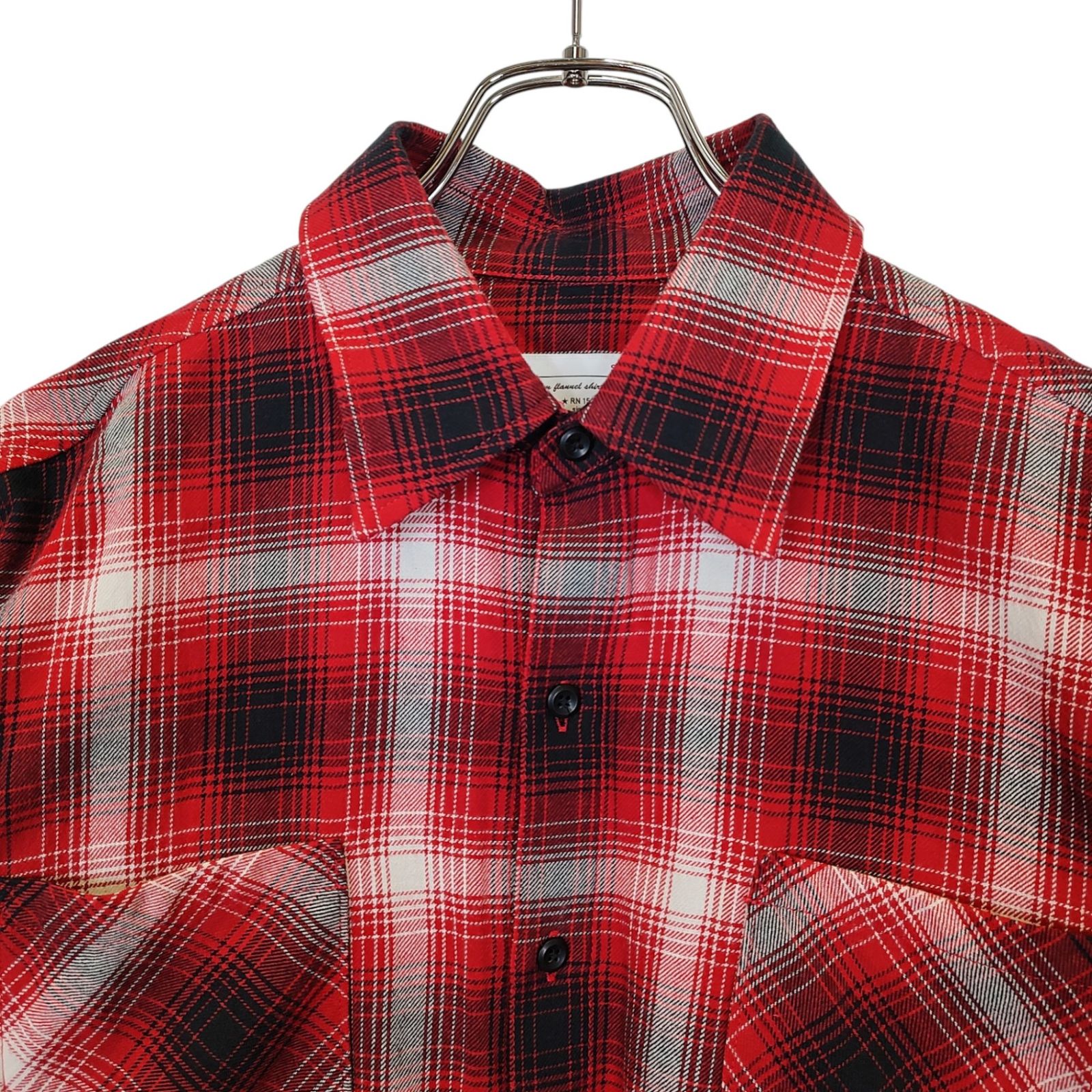 Rafu ラフ STANDARD SHIRT チェック 長袖 シャツ S レッド メンズ