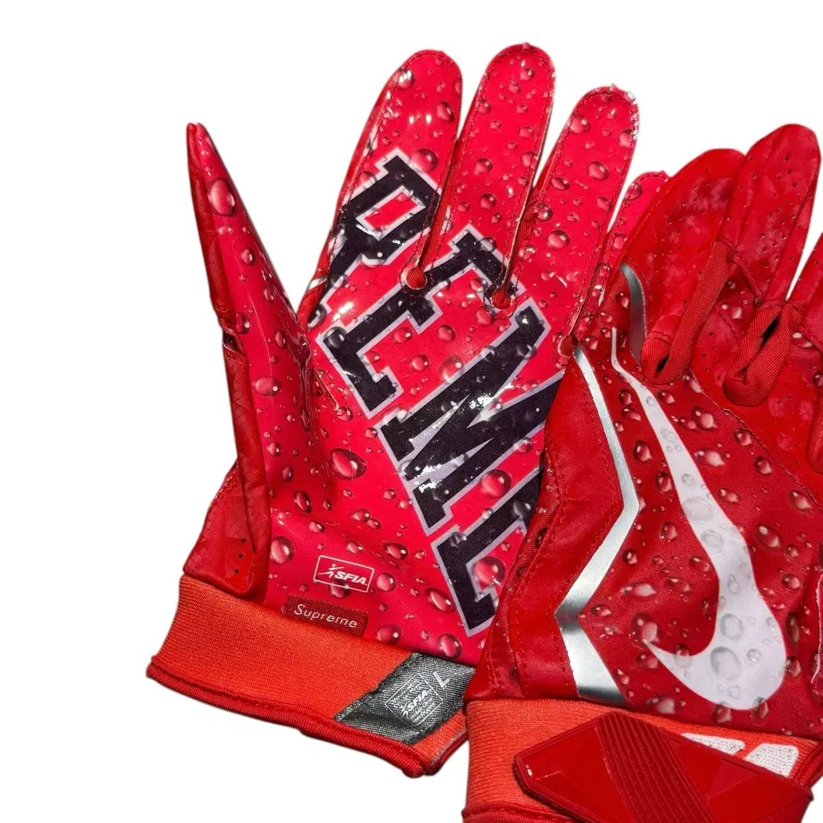 Supreme X NIKE ベイパー Zett 4 0 フットボール グローブ レッド L