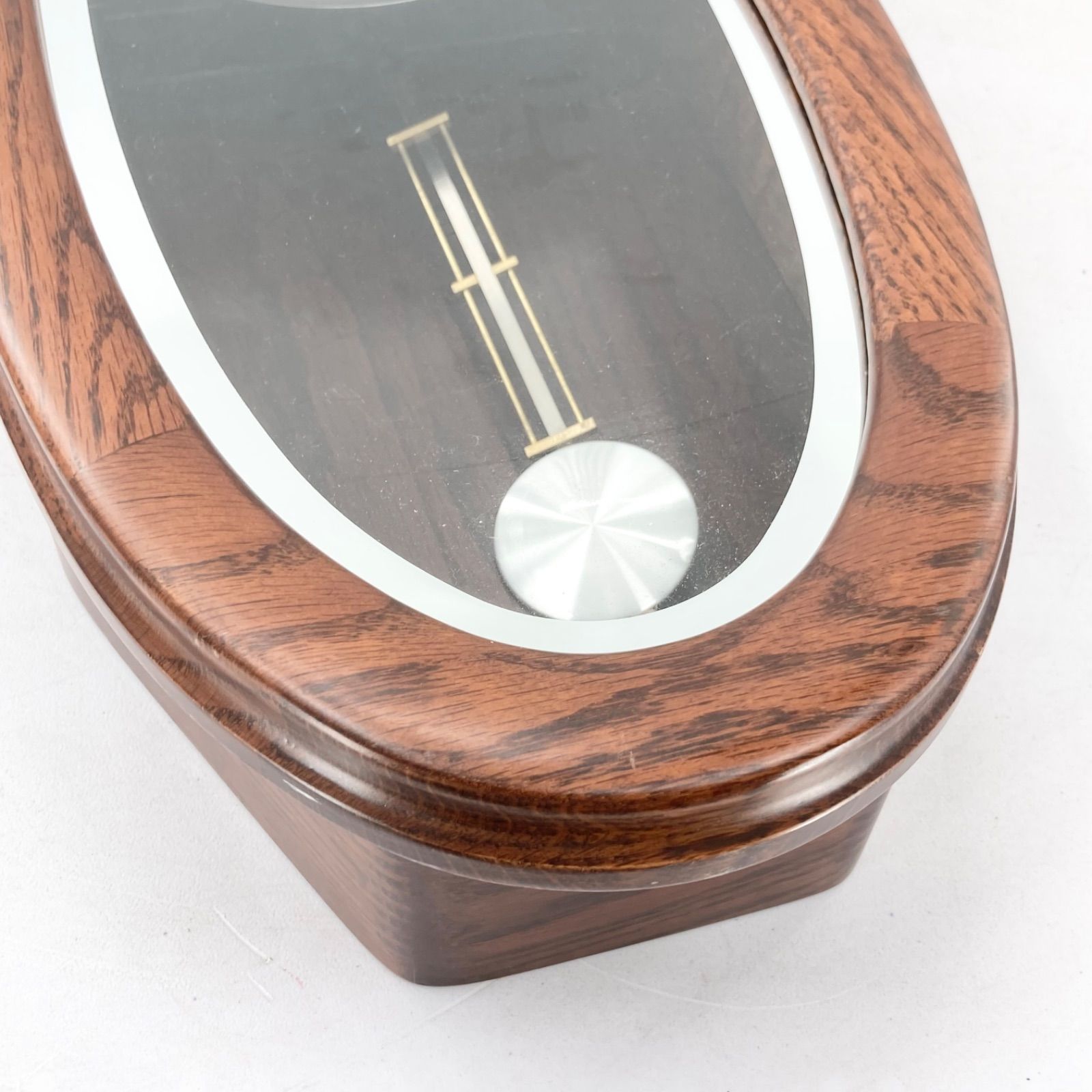 SEIKO セイコー 電波掛時計 振り子時計 RQ202B ウッド調 オーバル型