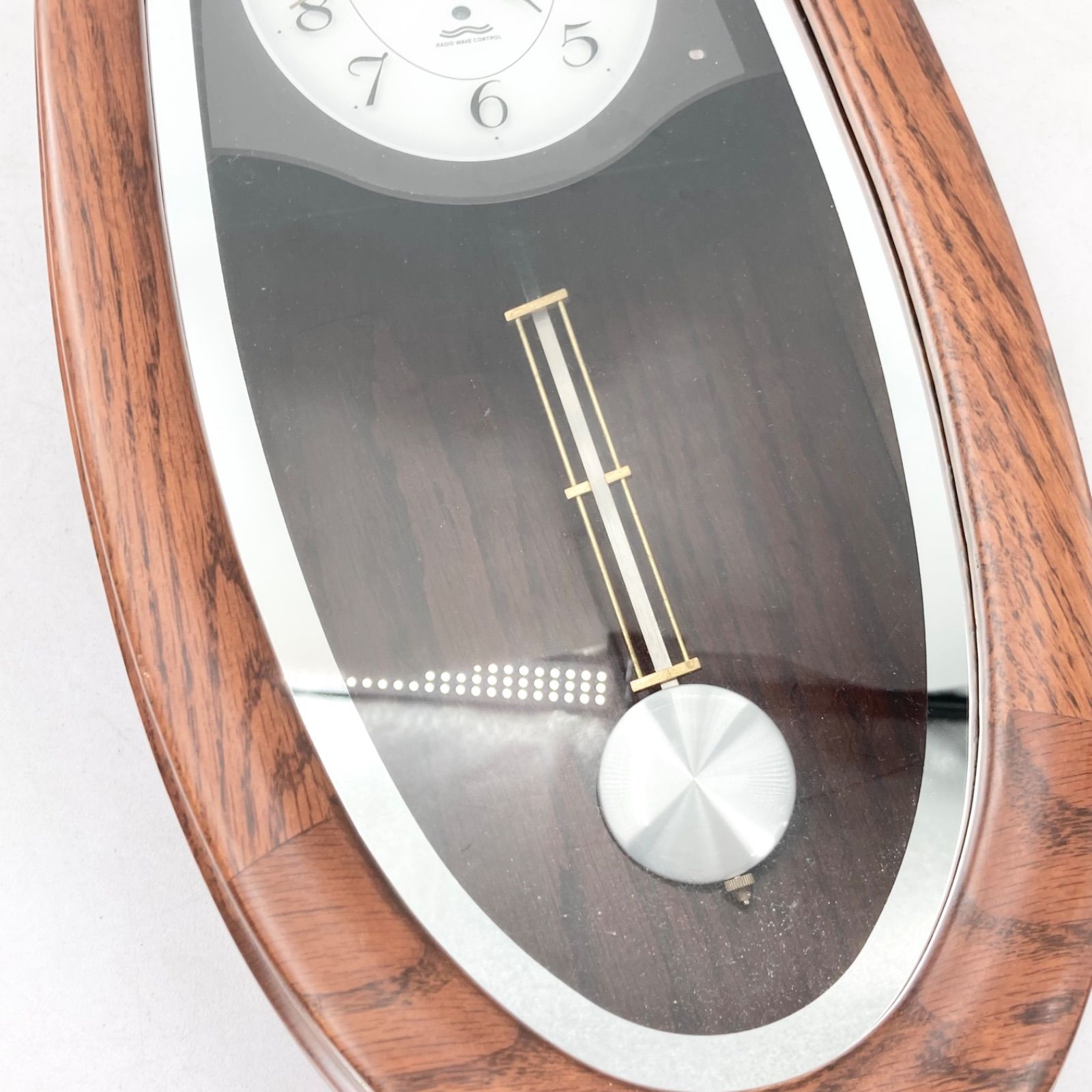 SEIKO セイコー 電波掛時計 振り子時計 RQ202B ウッド調 オーバル型 SEIKO セイコー 電波掛時計 振り子時計 RQ202B ウッド調 オーバル型