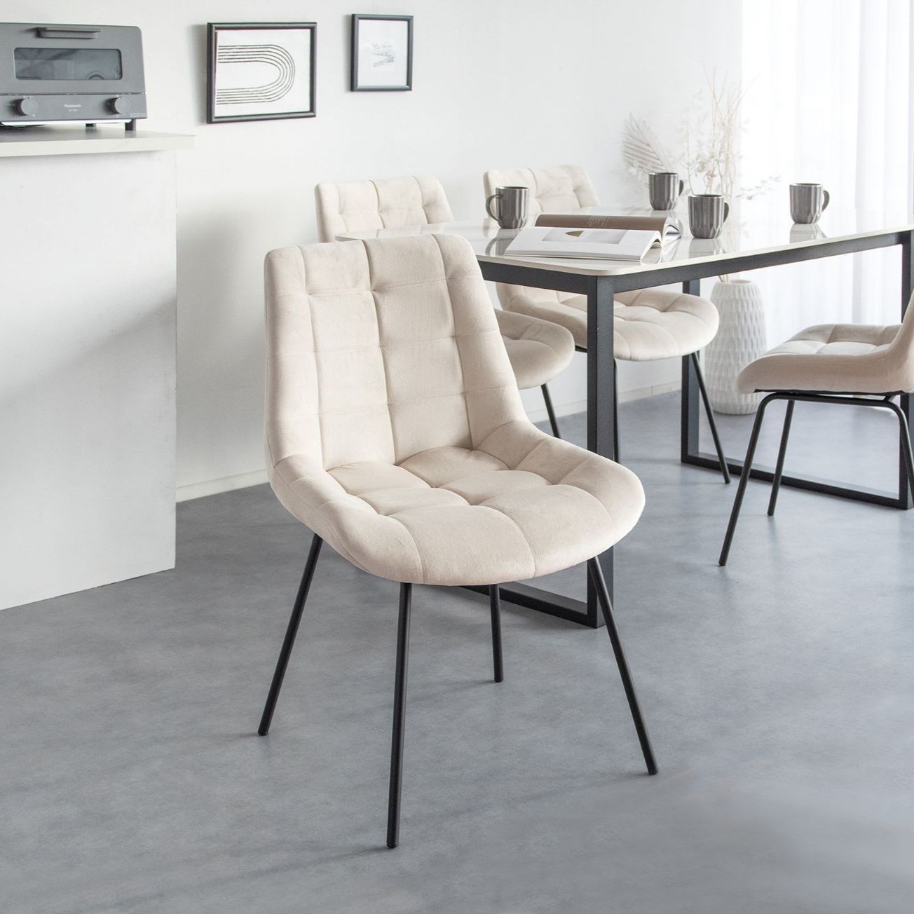 ♪［2脚セット］キルティングデザイン ダイニングチェア 割引