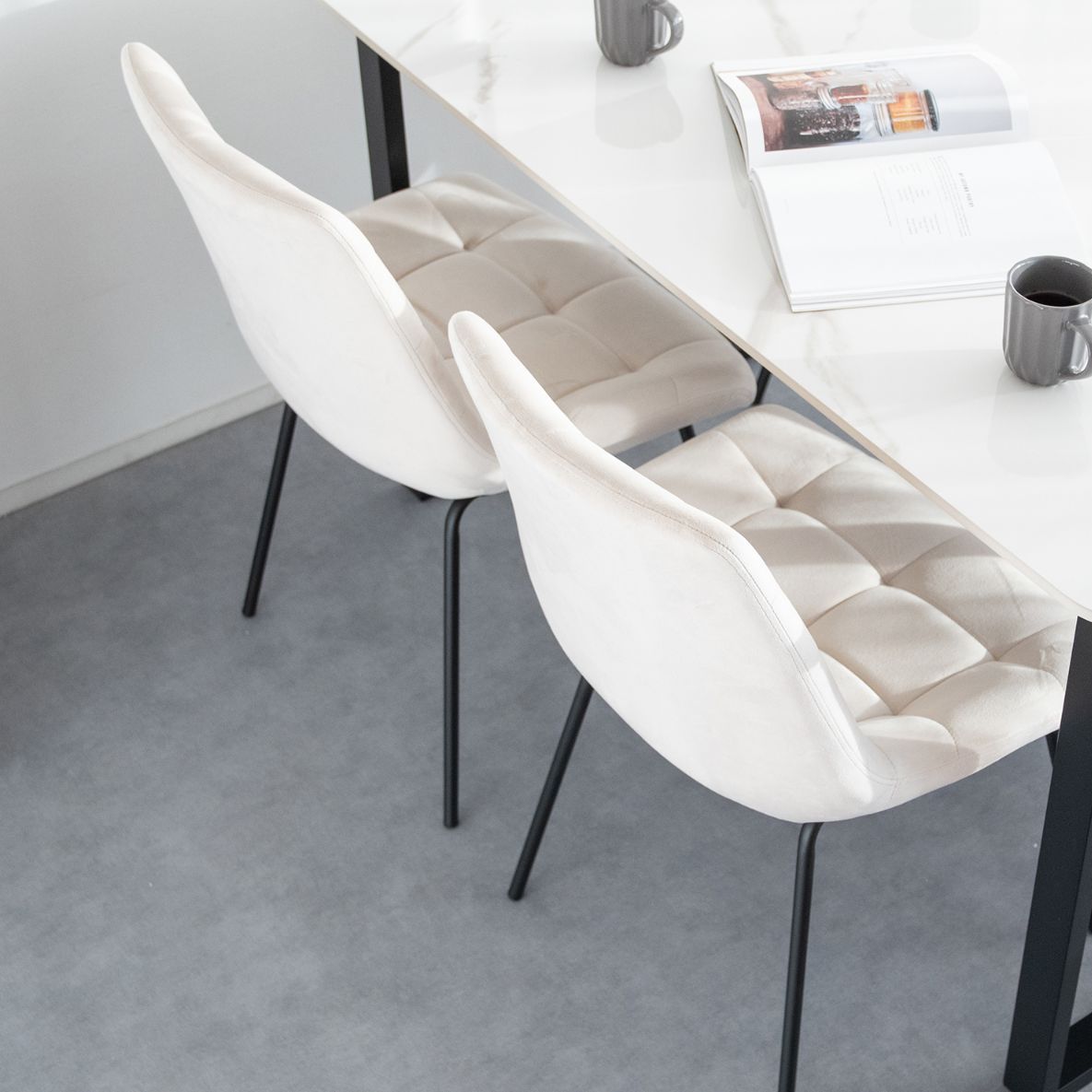 ♪［2脚セット］キルティングデザイン ダイニングチェア 割引