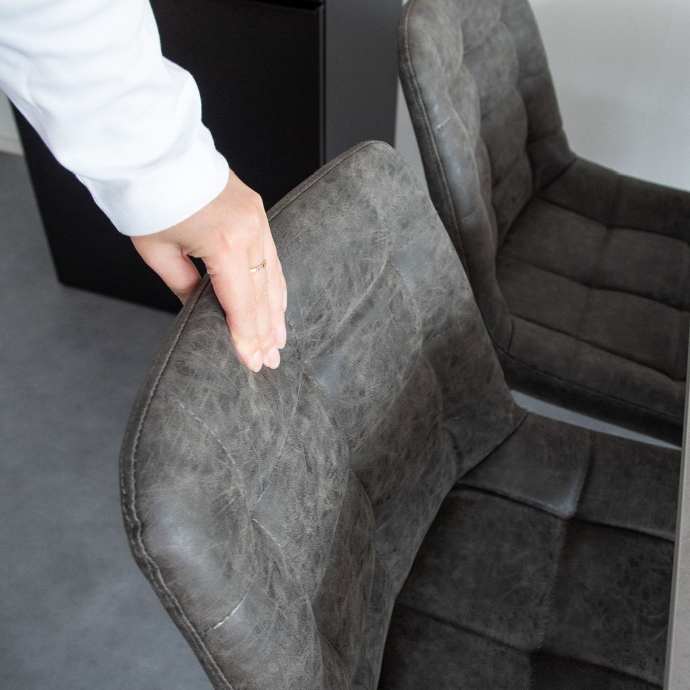 ♪［2脚セット］キルティングデザイン ダイニングチェア 割引