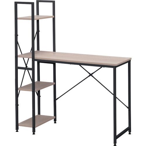 ＩＲＩＳ ５７４２１６ ラック付きデスク ライトナチュラル ブラック