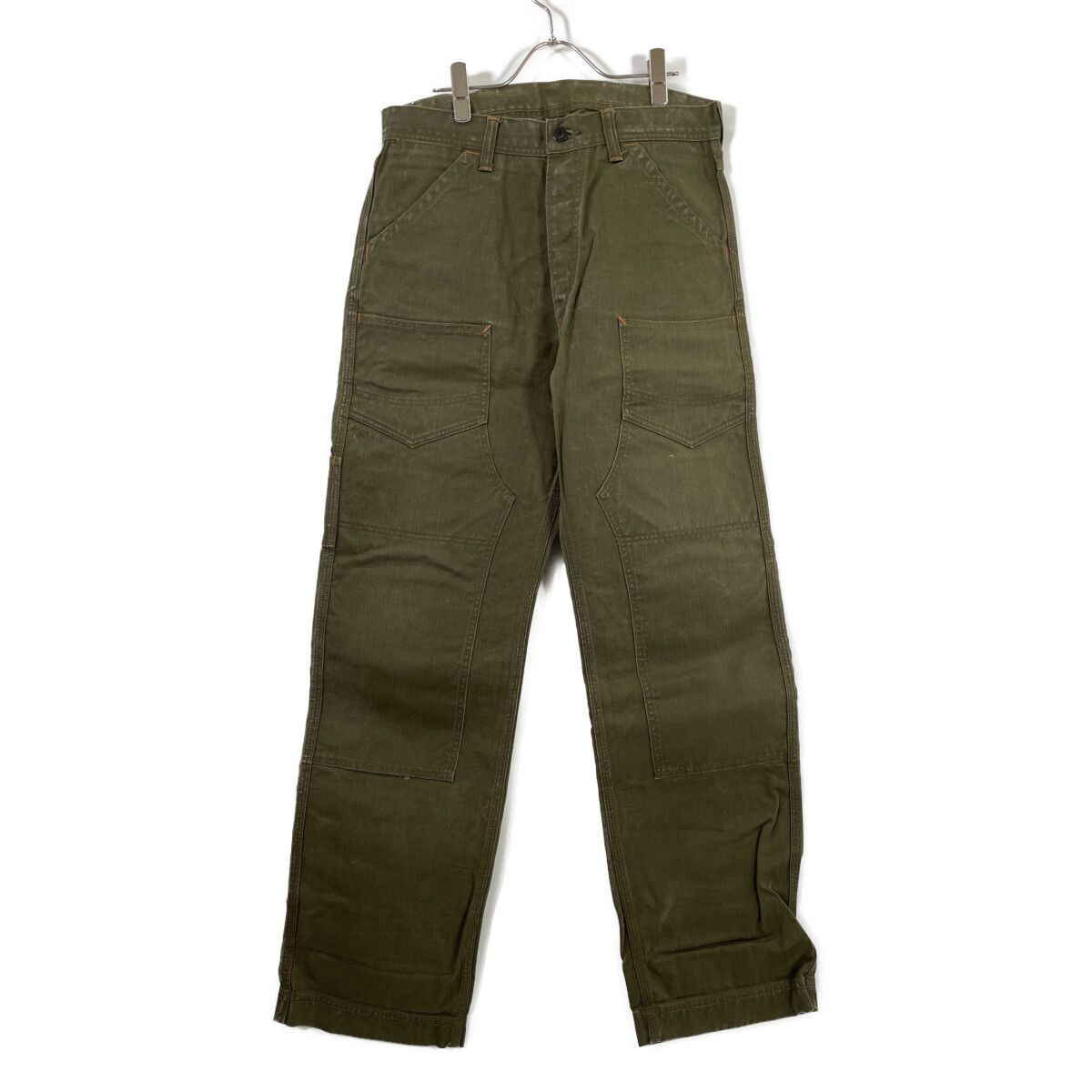フリーホイーラーズ 1522009 DERRICKMAN デリックマン カーキ コットン ダブルニー ワークパンツ