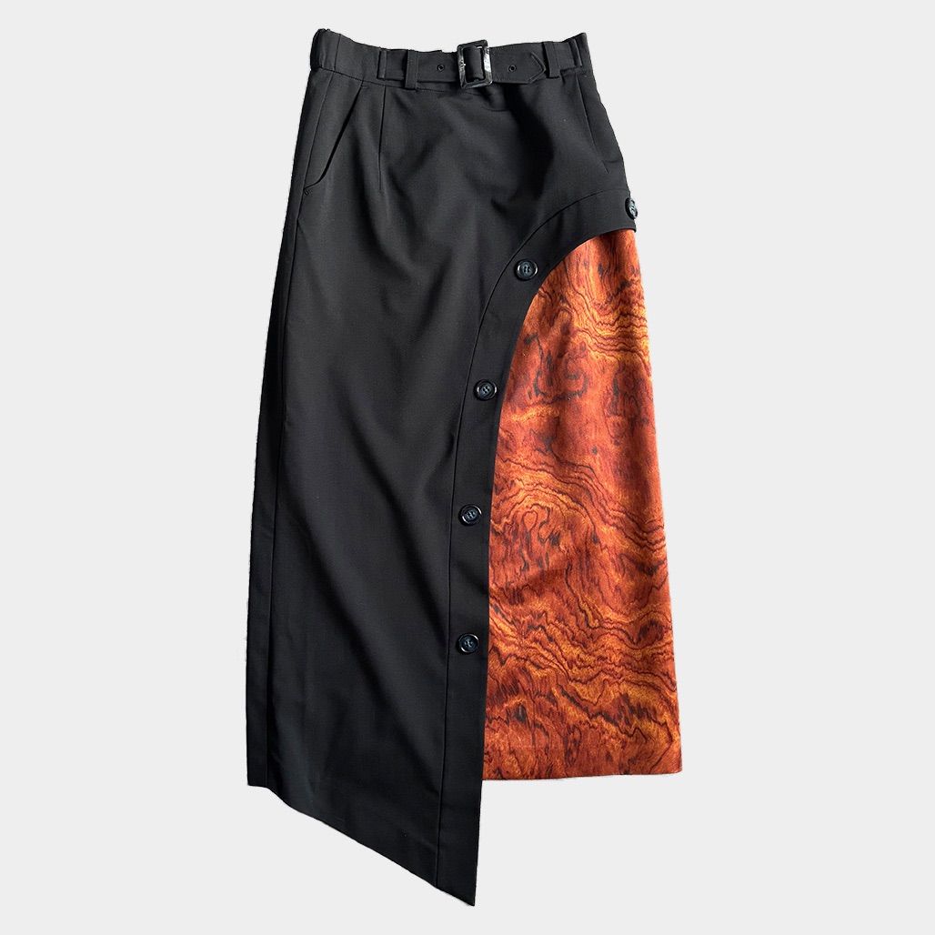 MIKAGE SHIN ミカゲシン 2025 AW 切り替えアシンメトリスカート