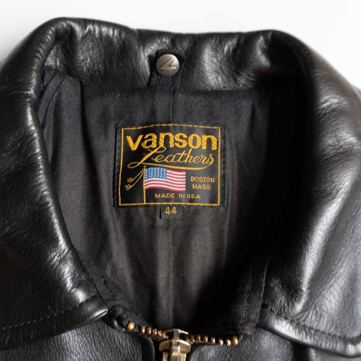 美品/ビッグサイズ】 VANSON 【襟付き オールレザー スタジャン】44