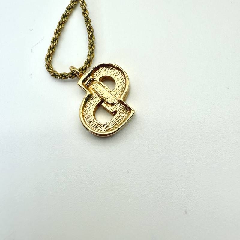 美品 Dior CDロゴ ネックレス ゴールド ラインストーン クリスチャン
