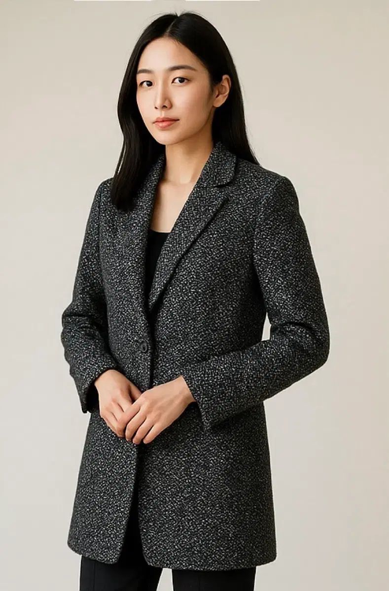 ZIOSONGZIO ライトベージュ ウール混 チェスターコート