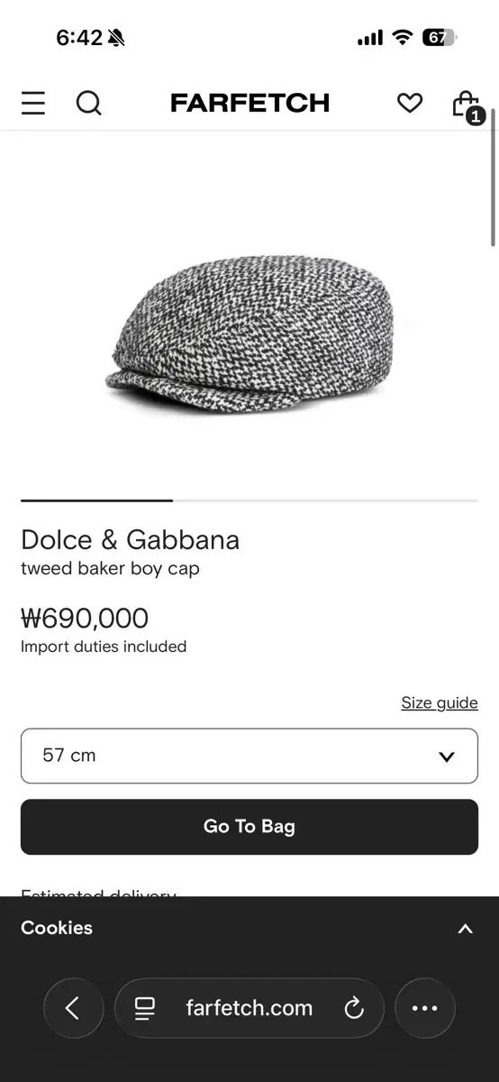 ドルチェ＆ガッバーナ ツイード キャスケット