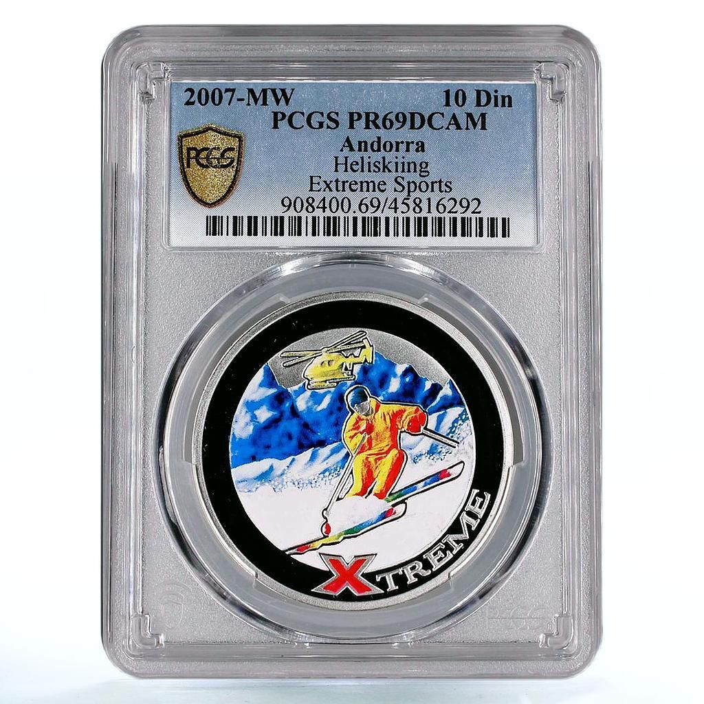 アンドラ 10 ダイナー エクストリームスポーツ ヘリスキー PR 69 PCGS 銀貨 2007