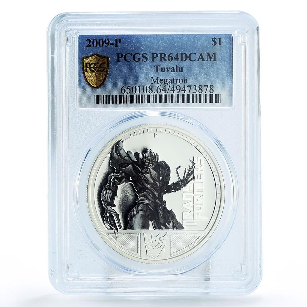 ツバル 1ドル トランスフォーマー メガトロン 映画 シネマ PR 64 PCGS 銀貨 2009年