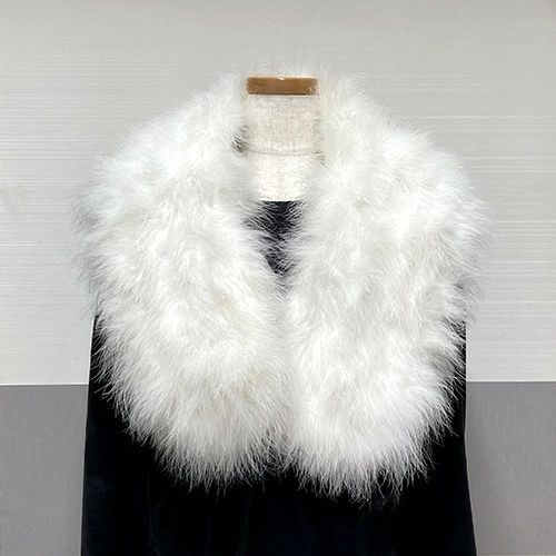 羽毛 ショール マフラー ストール リアルファー フェザー 白 レディース ホワイト 和装小物 冬小物 防寒 毛皮 アパレル
