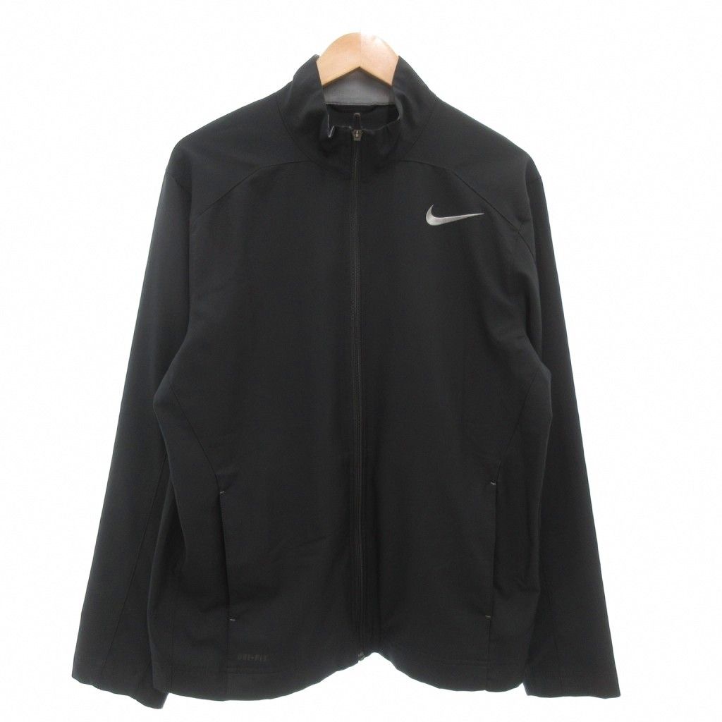 Nike DRI-FIT ブラックジャケット XL ナイキ NIKE 美品 Dri-FITフォームジャケット XL ジップアップ ロゴ