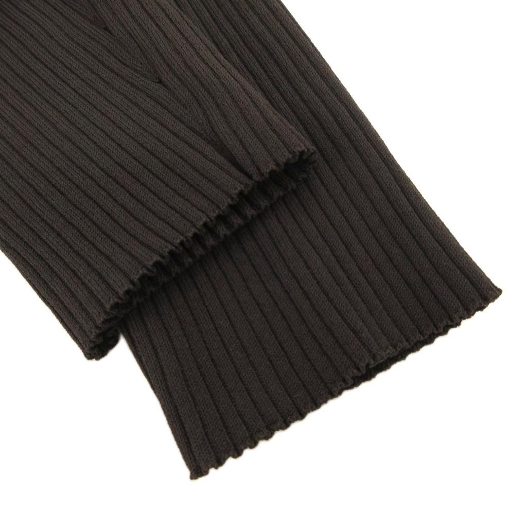 エポカ EPOCA 美品 ニット セーター 40 リブ フリル 7分袖 黒 ブラック