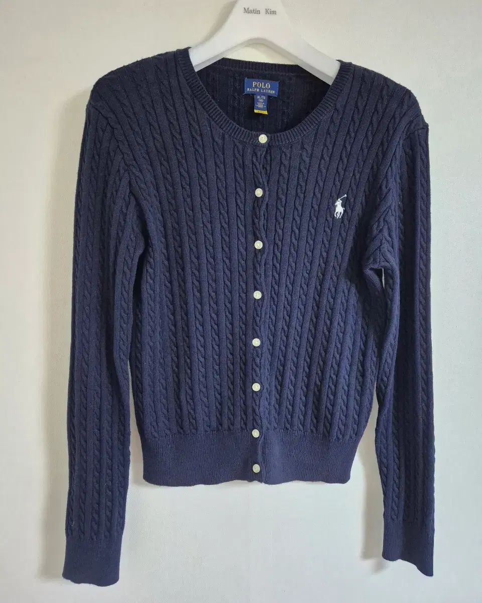 チャイルド POLO RALPH LAUREN ネイビー ケーブル コットン カーディガン XL