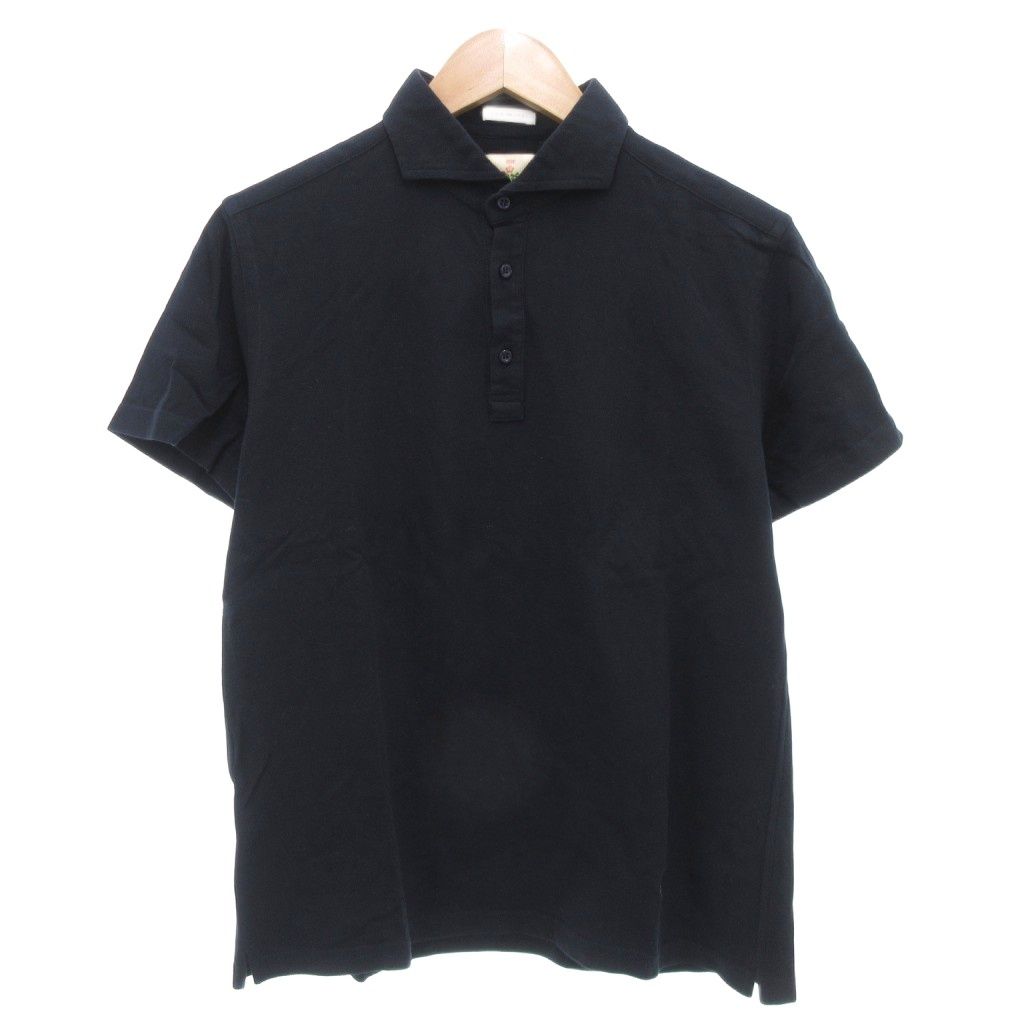 ギローバー GUY ROVER SHIPS ポロシャツ 半袖 L 無地 刺繍 紺 ダーク